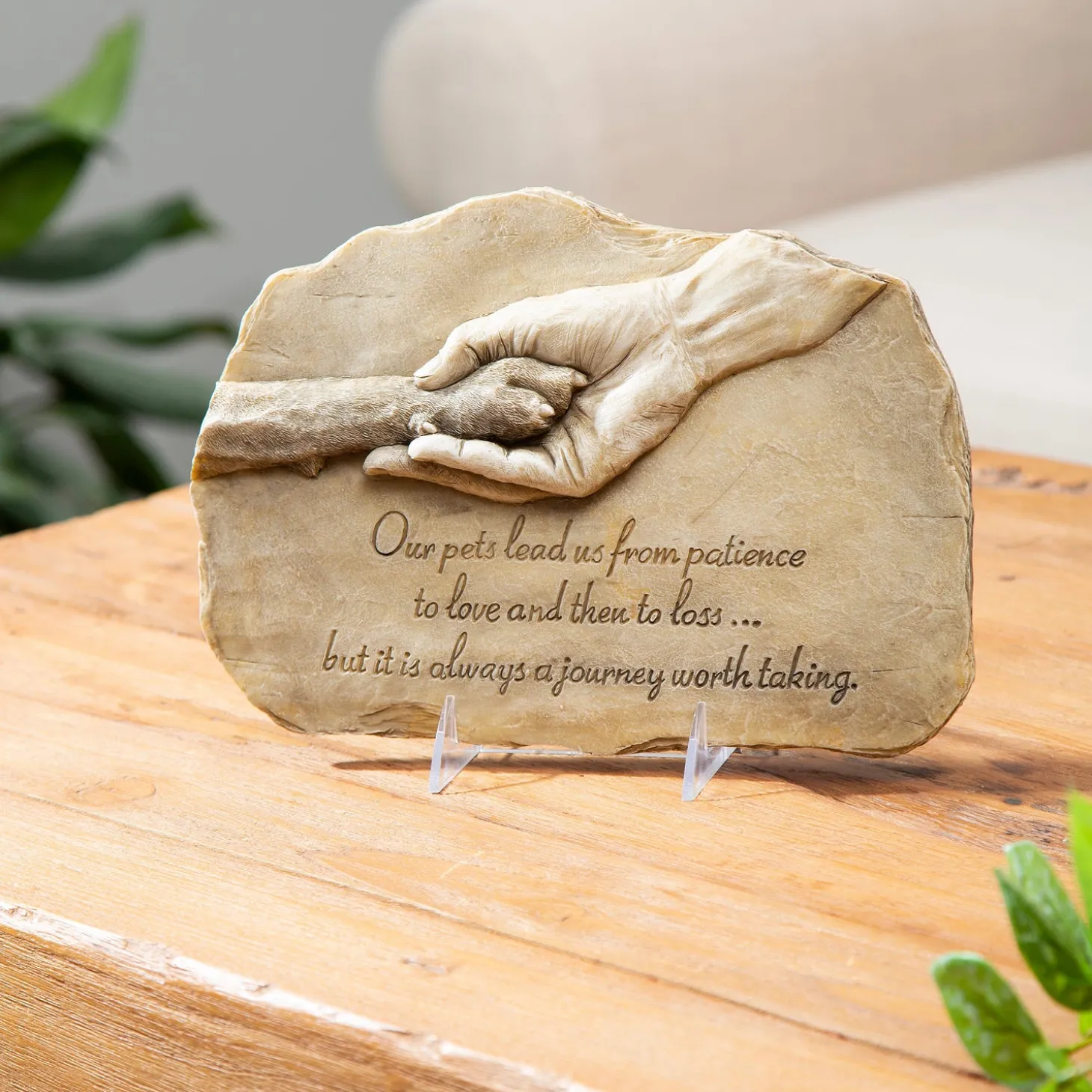 Memorial & Garden Plaques | Pet Products>Plow & Hearth Pet Devotion Garden Stone