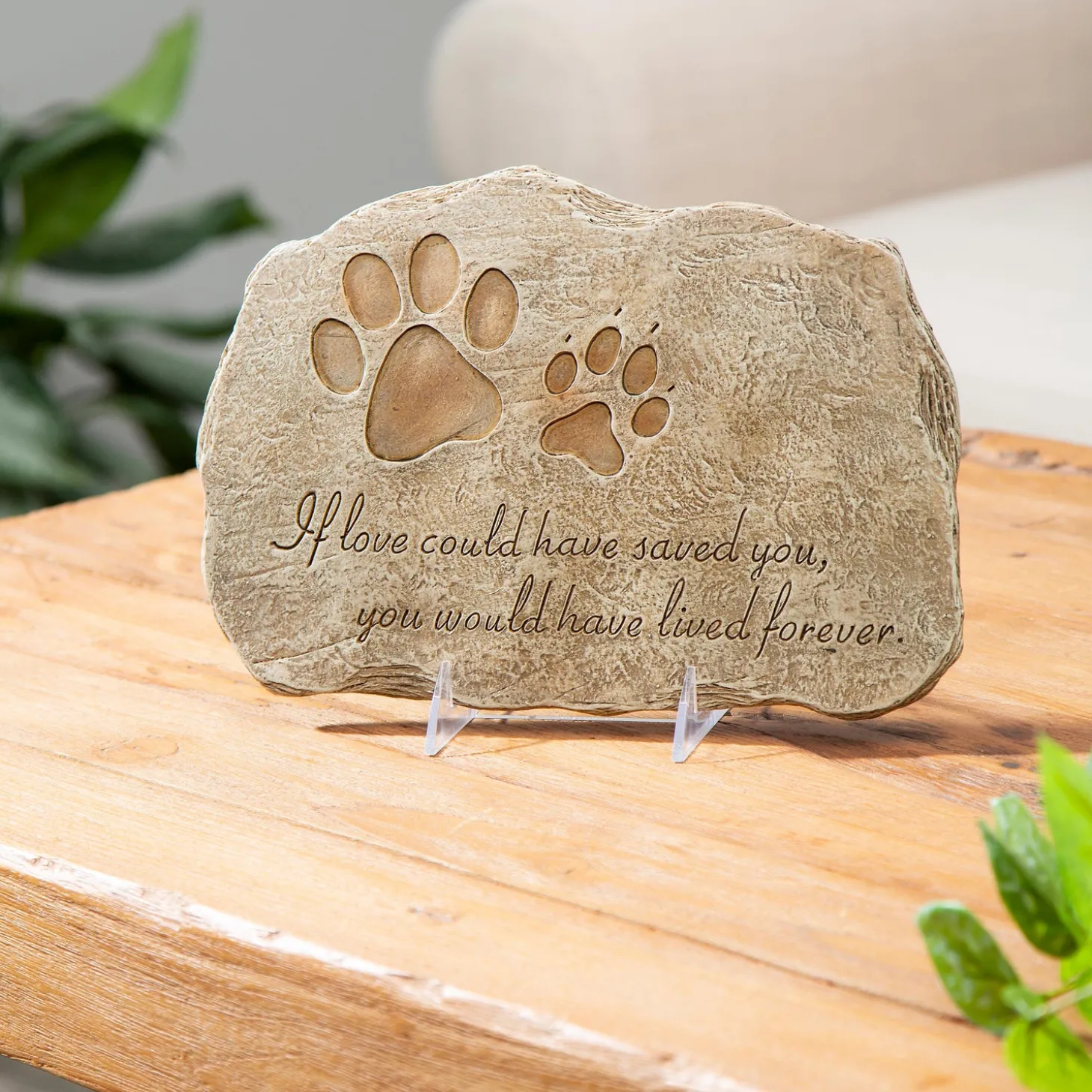 Memorial & Garden Plaques | Pet Products>Plow & Hearth Pet Devotion Garden Stone