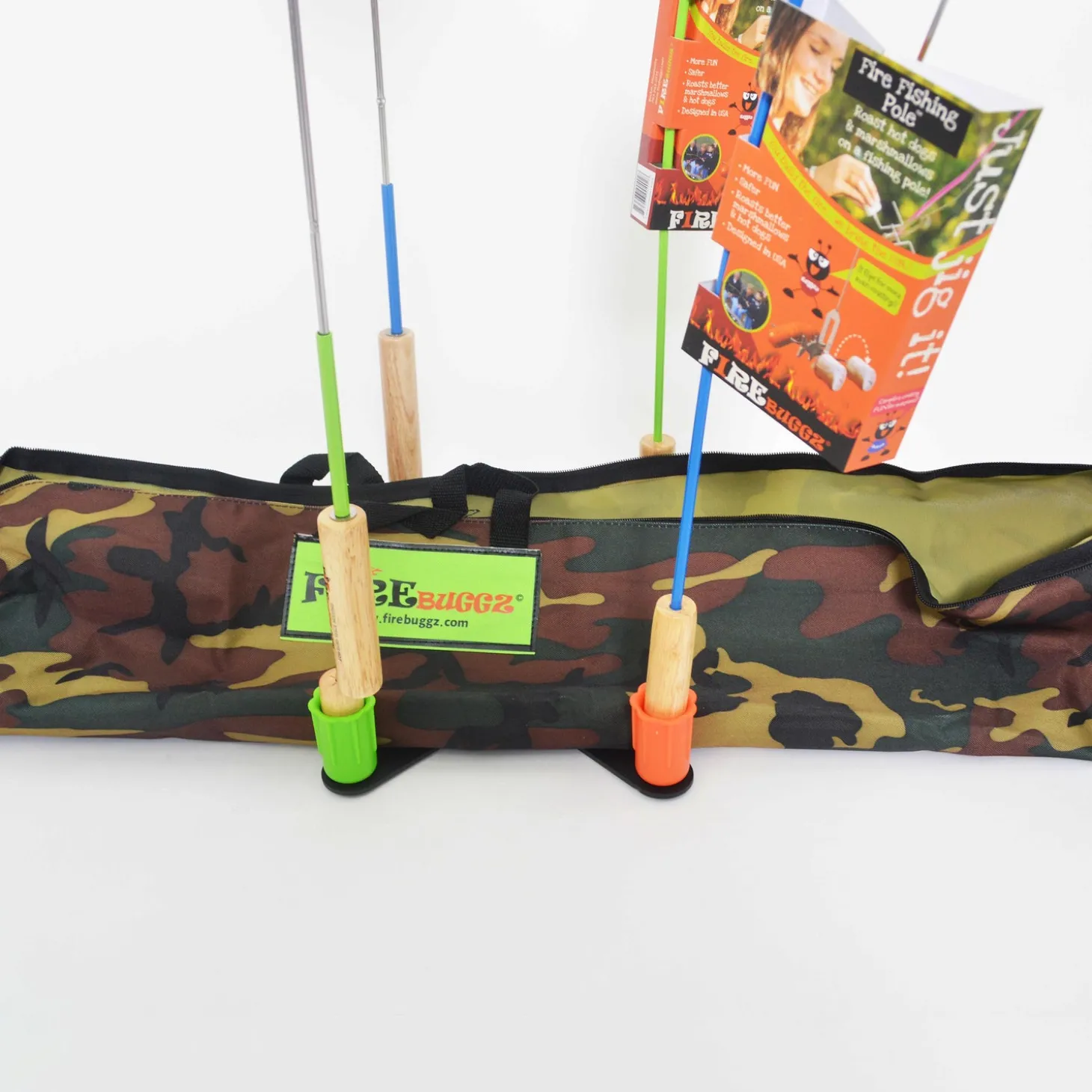 Fire Pits | Fire Pits>Plow & Hearth 6-Piece Campfire Cooking Family Fun Pak with Bag Camo