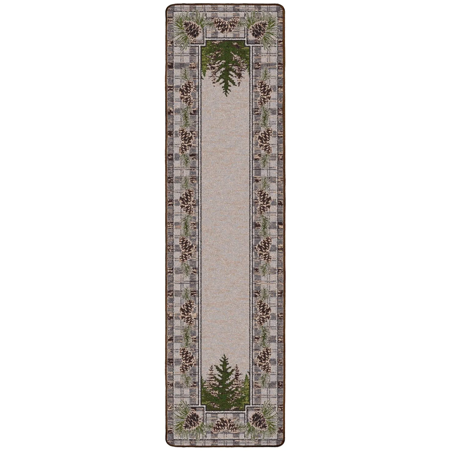 Runners | Hearth Rugs>Plow & Hearth Pine Cone Valley Plaid Rug, 2'1" x 7'8" Runner