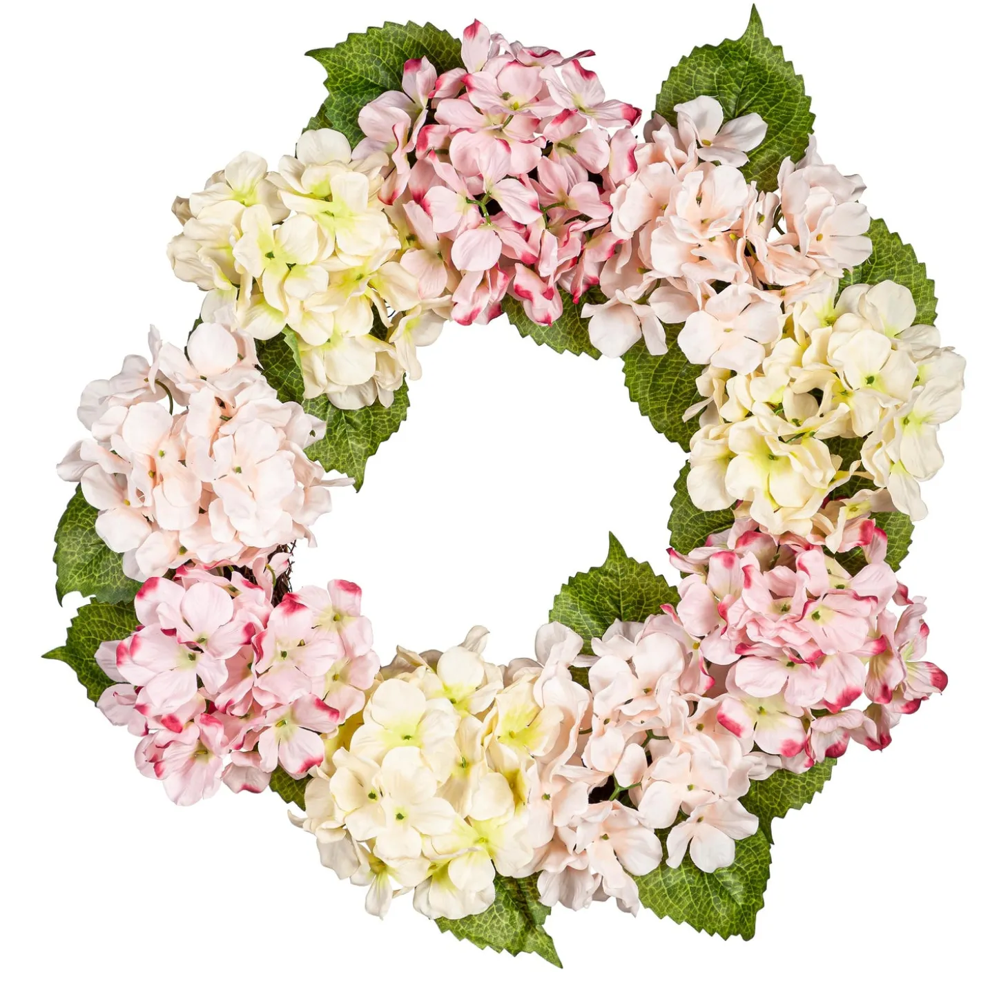 Wreaths | Faux Flowers & Plants>Plow & Hearth Pink Hydrangea Wreath