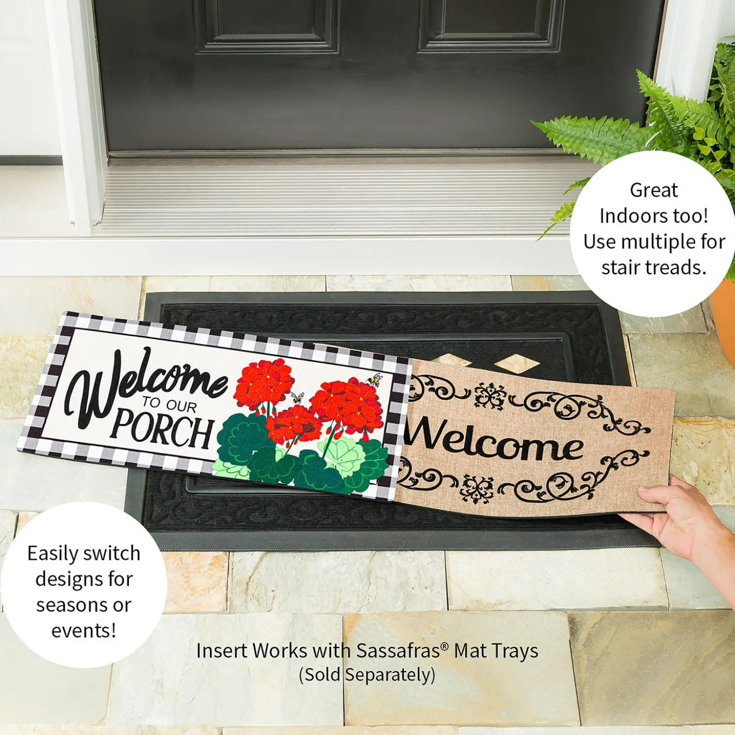 Interchangeable Mats>Plow & Hearth Plaid Geraniums Sassafras Switch Mat