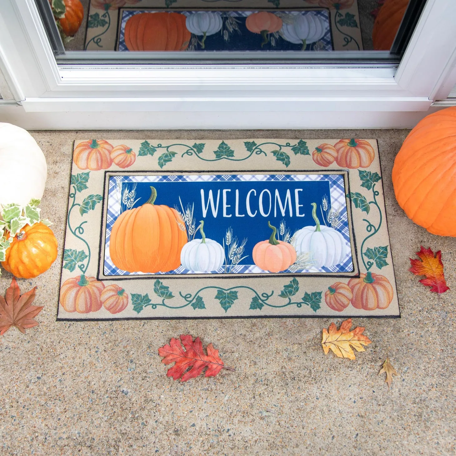 Interchangeable Mats>Plow & Hearth Plaid Pumpkins Sassafras Switch Mat