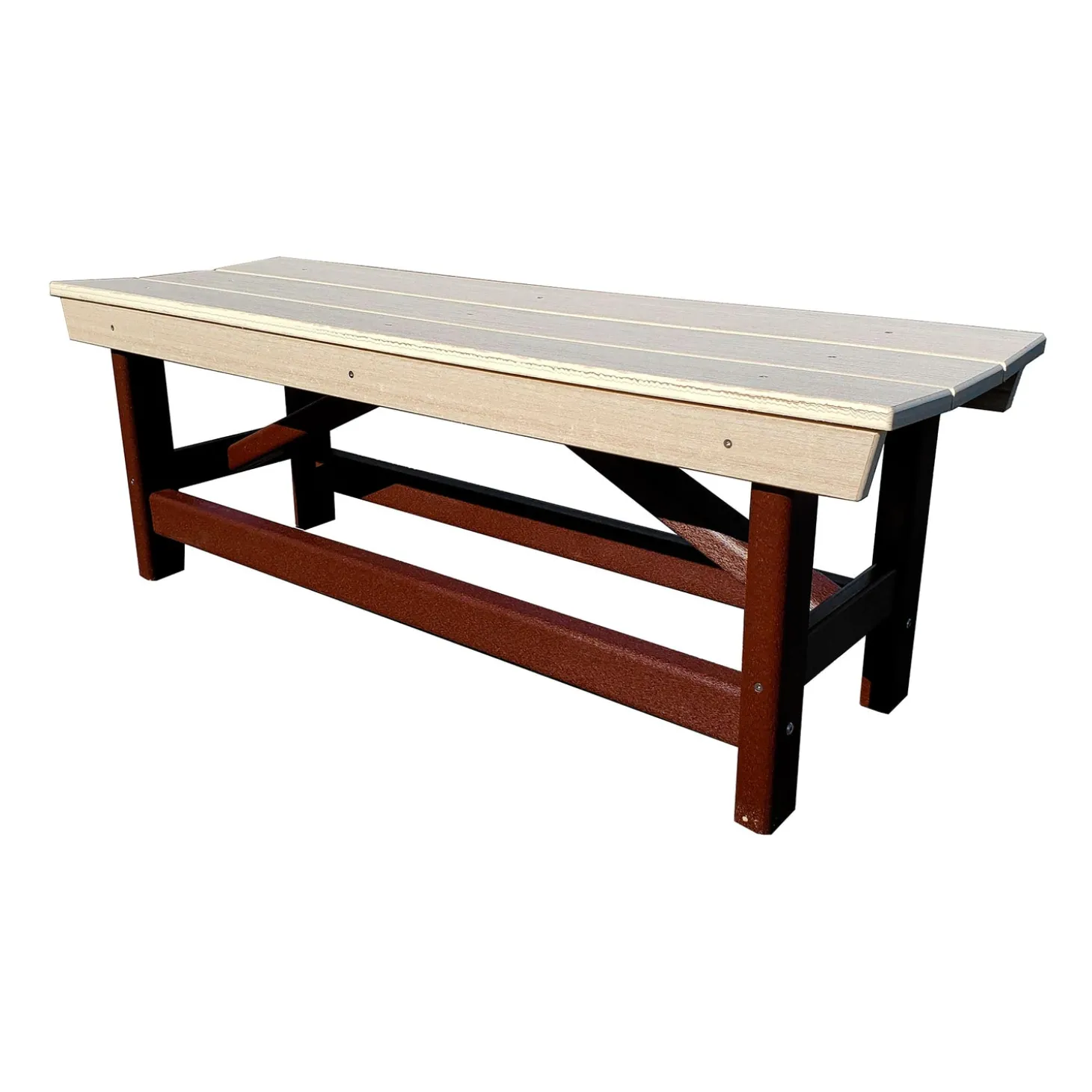 Outdoor Benches>Plow & Hearth Poly Lumber Classic Backless Garden Bench Birchwood