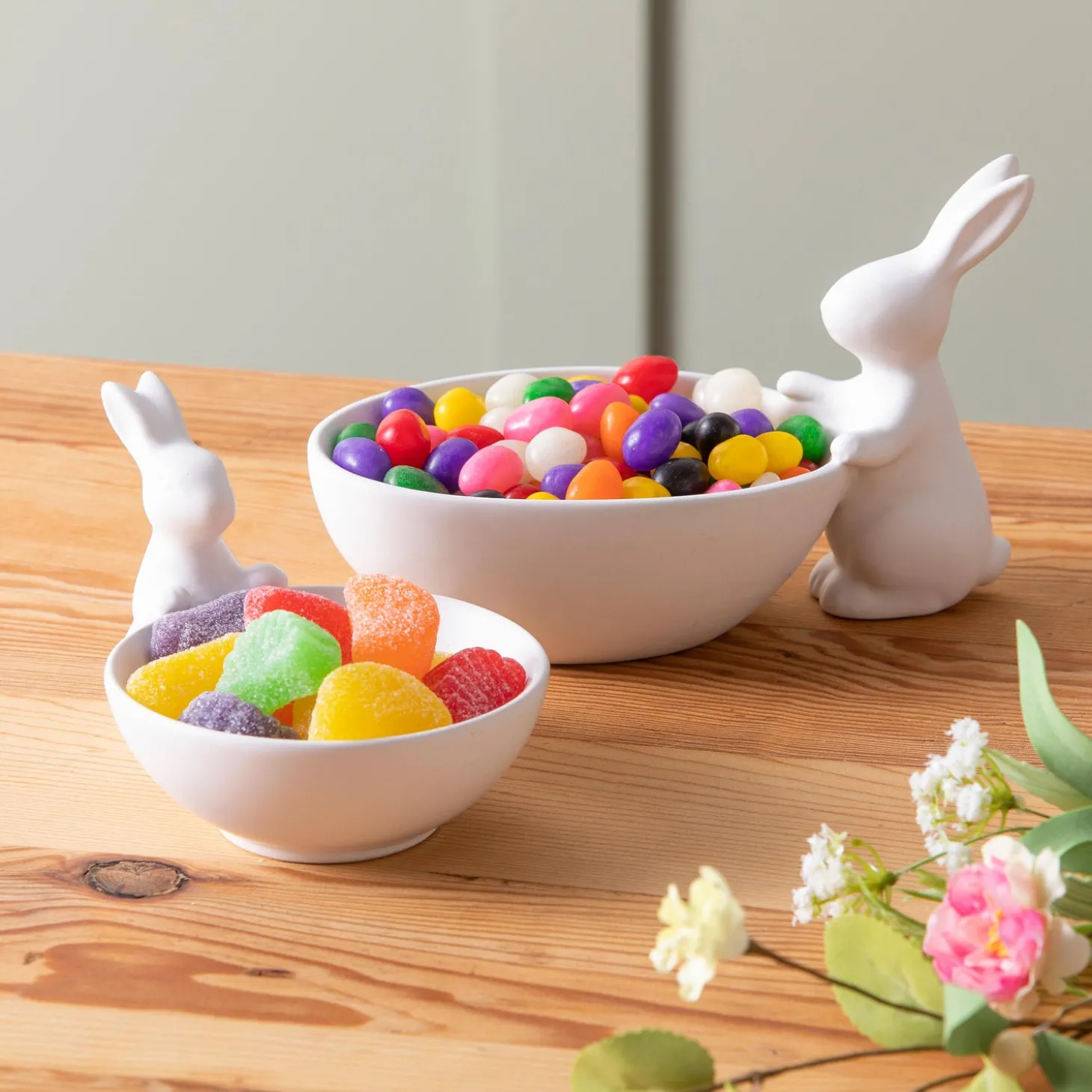 Serveware>Plow & Hearth Porcelain Bunny Bowls, Set of 2