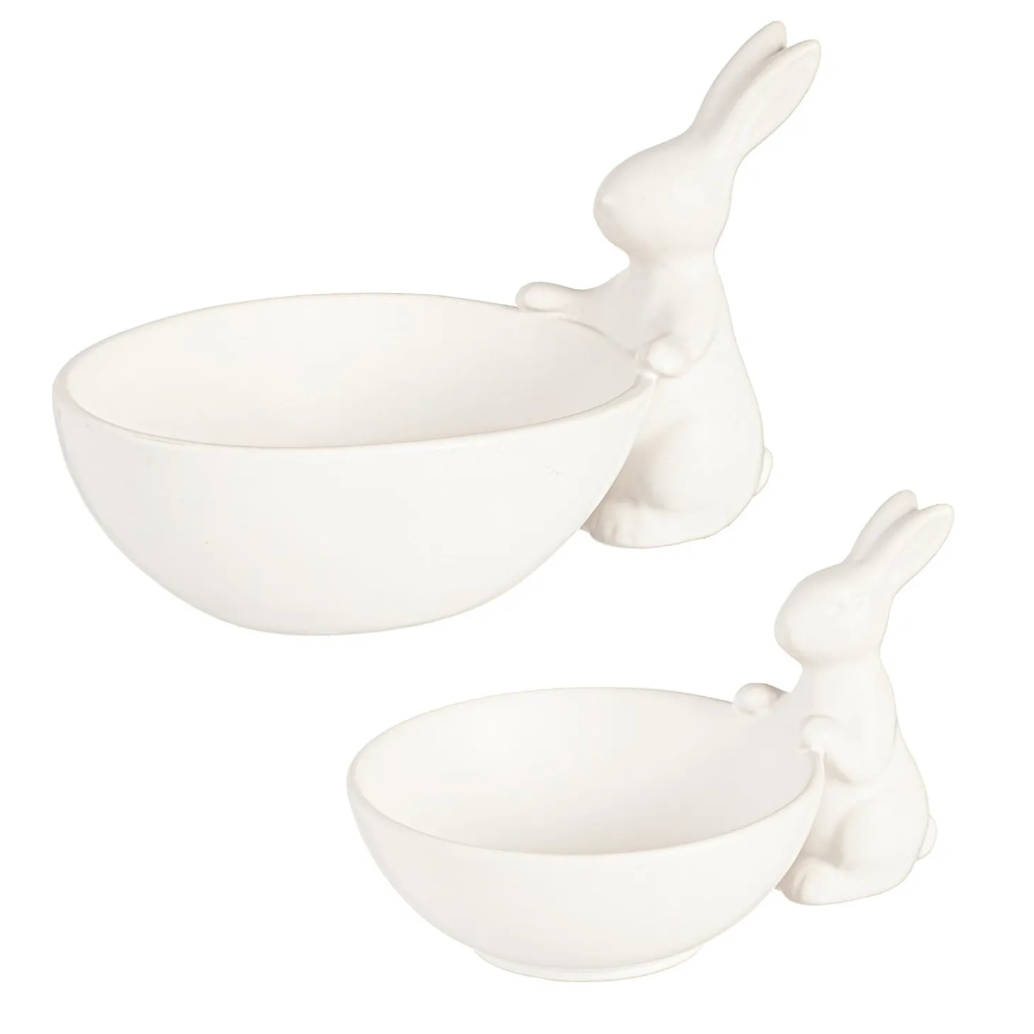 Serveware>Plow & Hearth Porcelain Bunny Bowls, Set of 2