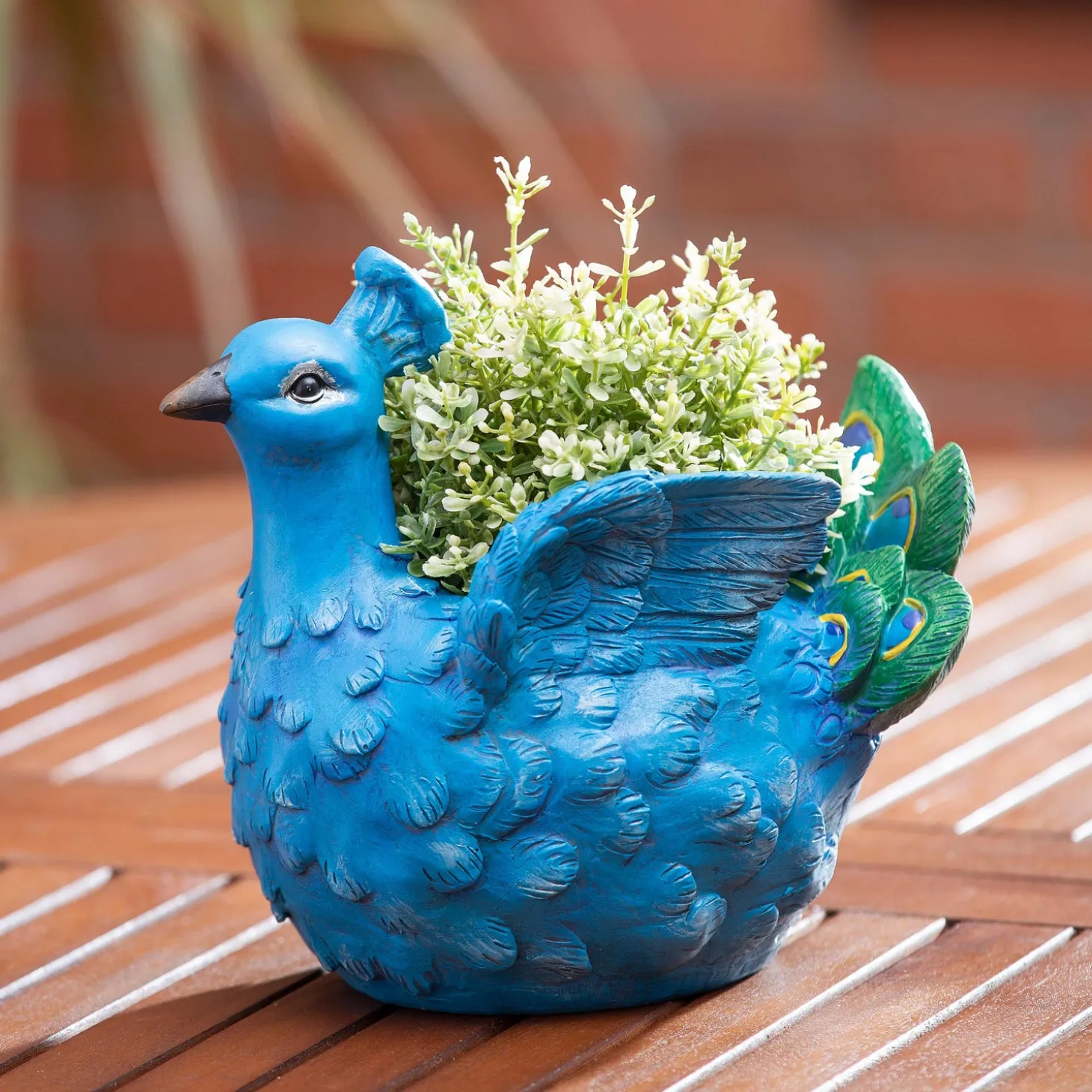 Planters & Plant Stands>Plow & Hearth Portly bird planter, peacock