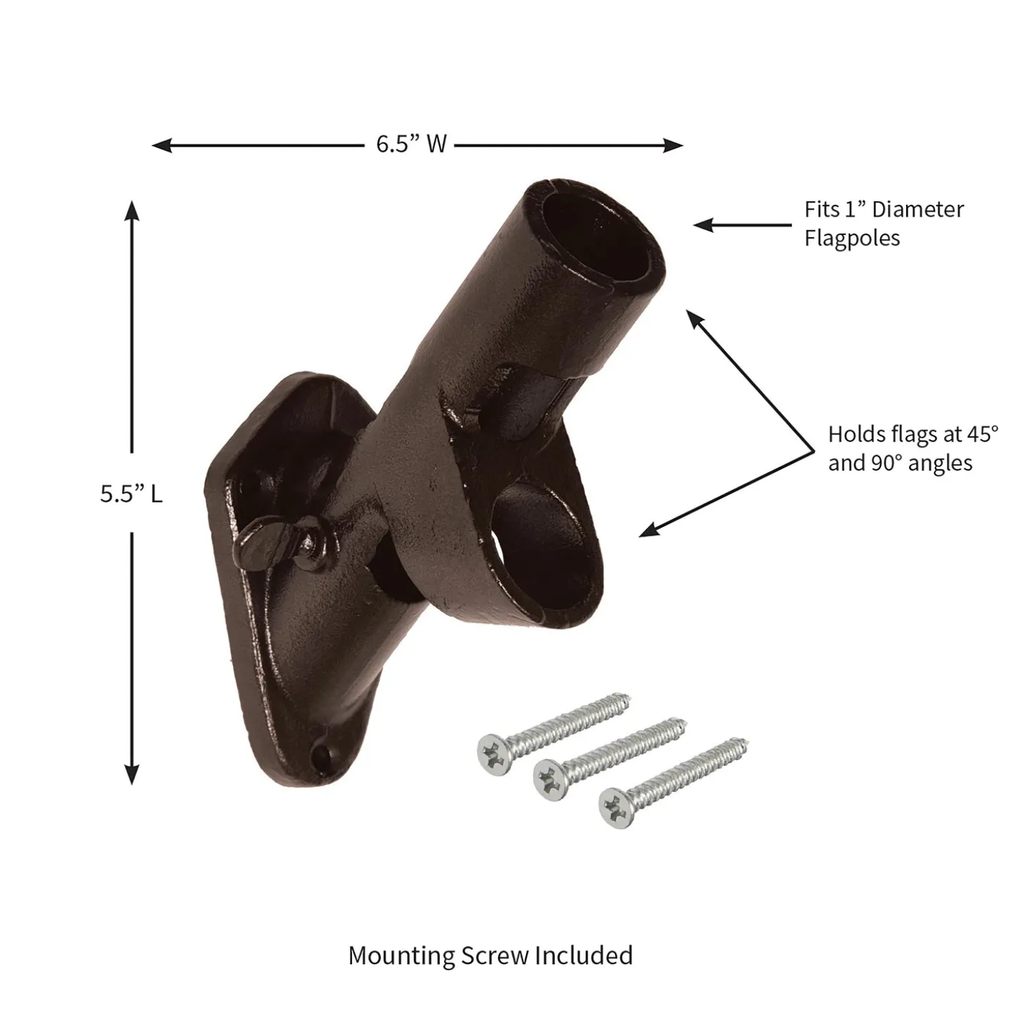 Flag Accessories>Plow & Hearth 2-Position Cast Iron House Flag Bracket Bronze