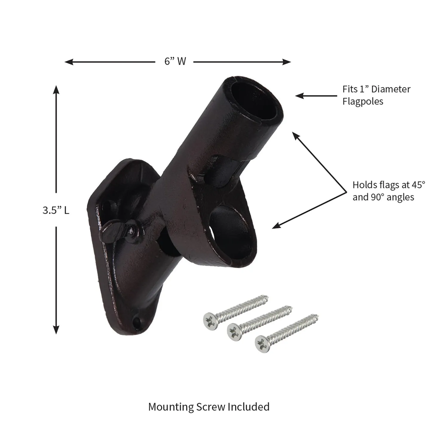 Flag Accessories>Plow & Hearth 2-Position Cast Iron House Flag Bracket Black