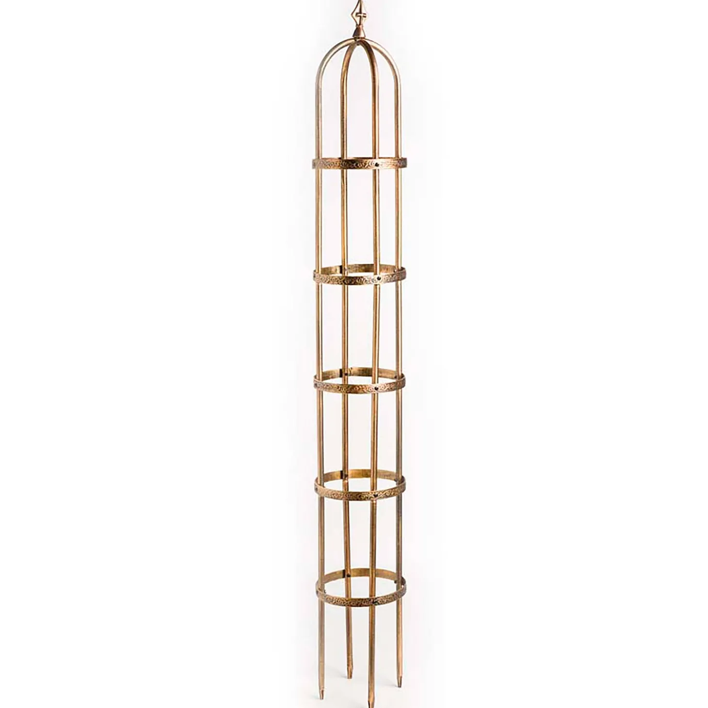 Arbors & Trellises>Plow & Hearth 7' Powder-Coated Steel Garden Obelisk AntiqueCopper