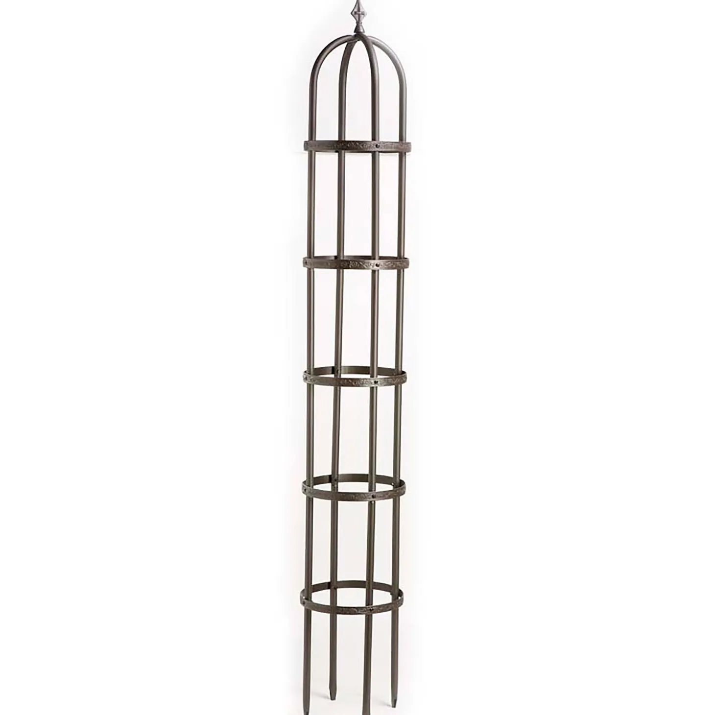 Arbors & Trellises>Plow & Hearth 8' Powder-Coated Steel Garden Obelisk Bronze