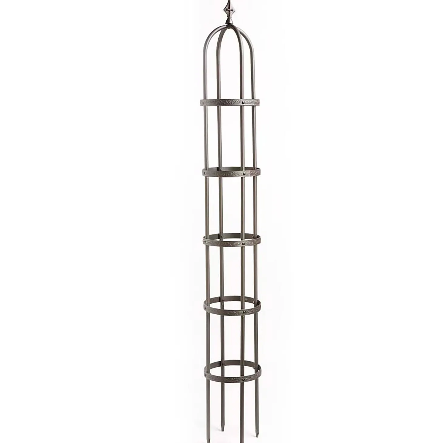 Arbors & Trellises>Plow & Hearth 7' Powder-Coated Steel Garden Obelisk Bronze