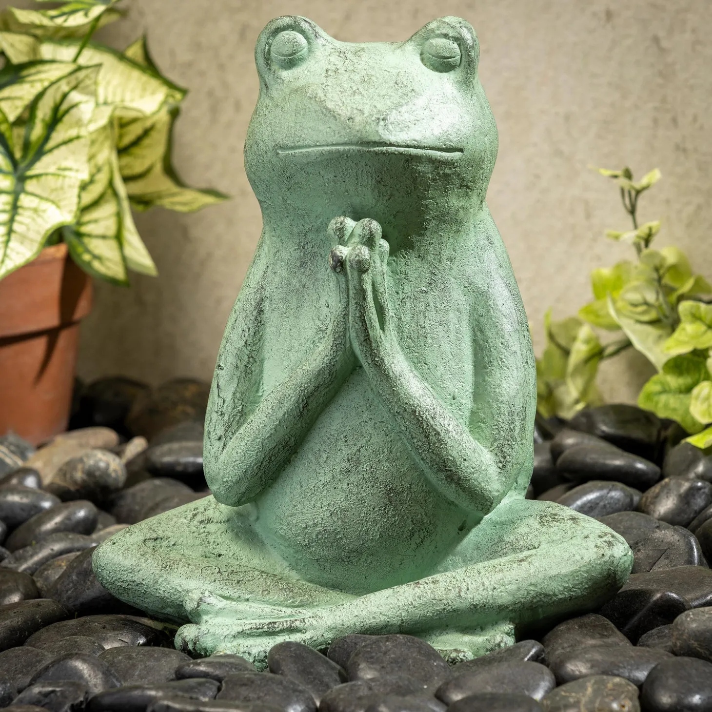 Garden Statues>Plow & Hearth Praying Verdigris Frog Statue, 11"H