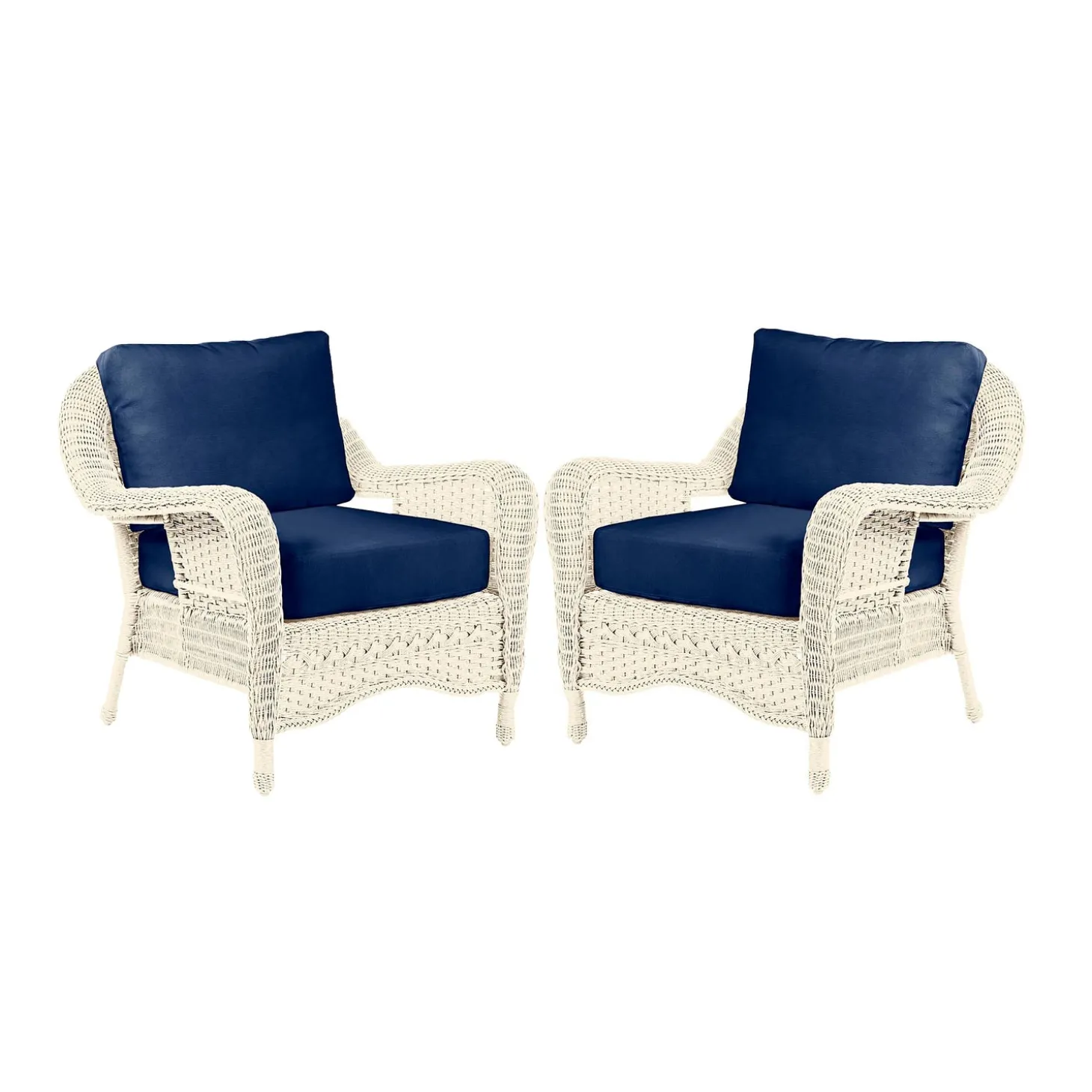 Outdoor Seating Sets>Plow & Hearth Prospect Hill Outdoor Deep Seating Chairs with Cushions, Set of 2