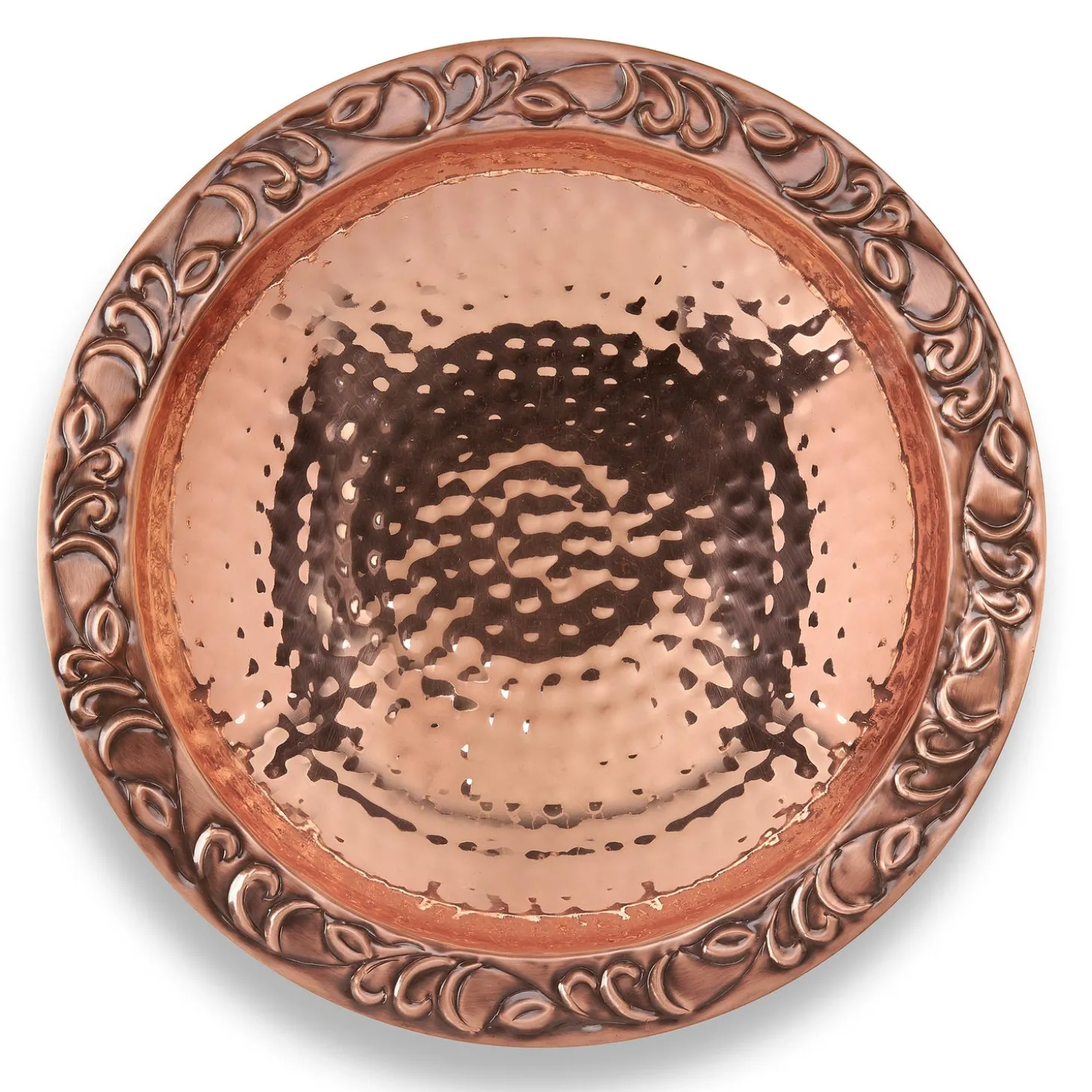 Birdbaths>Plow & Hearth Pure Copper Hanging Birdbath on 17" Long Brass Chain with Hook