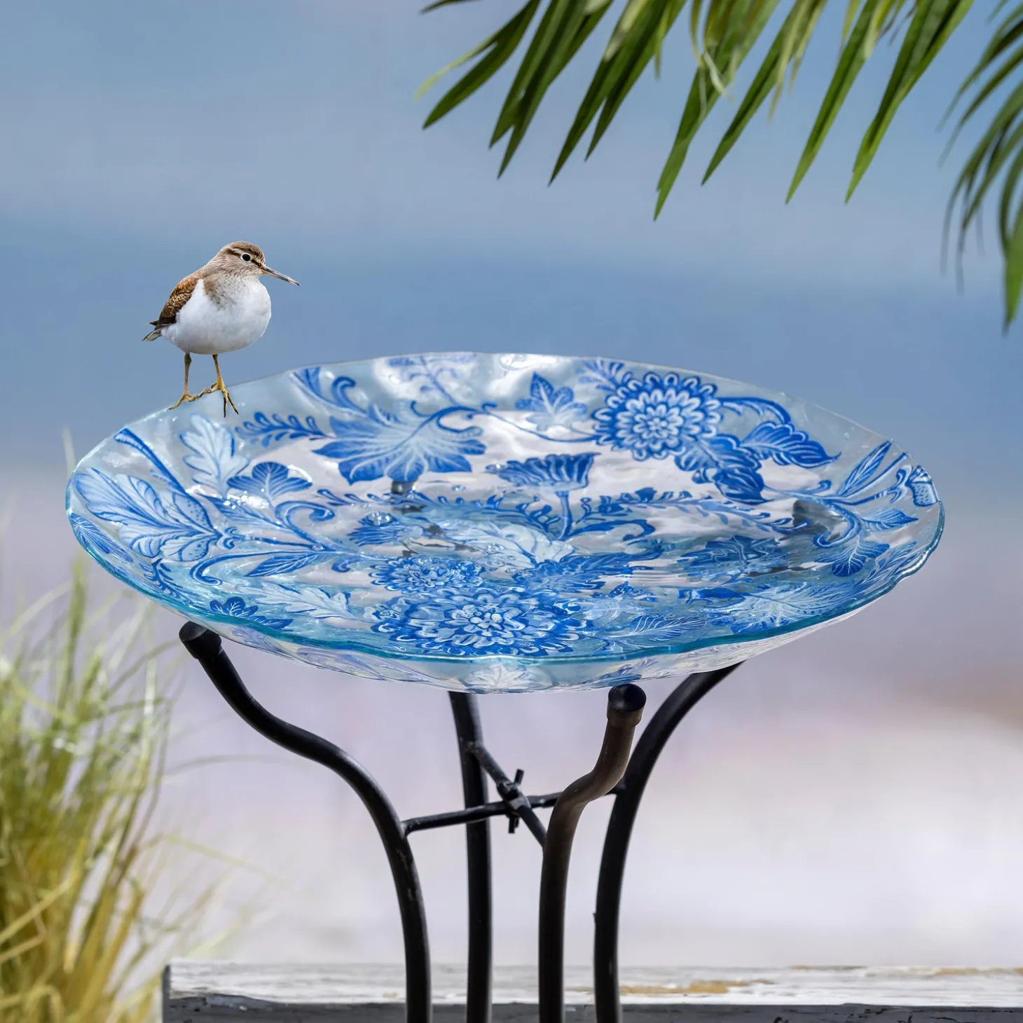 Birdbaths>Plow & Hearth 18" Coastal Citrus Bird Bath