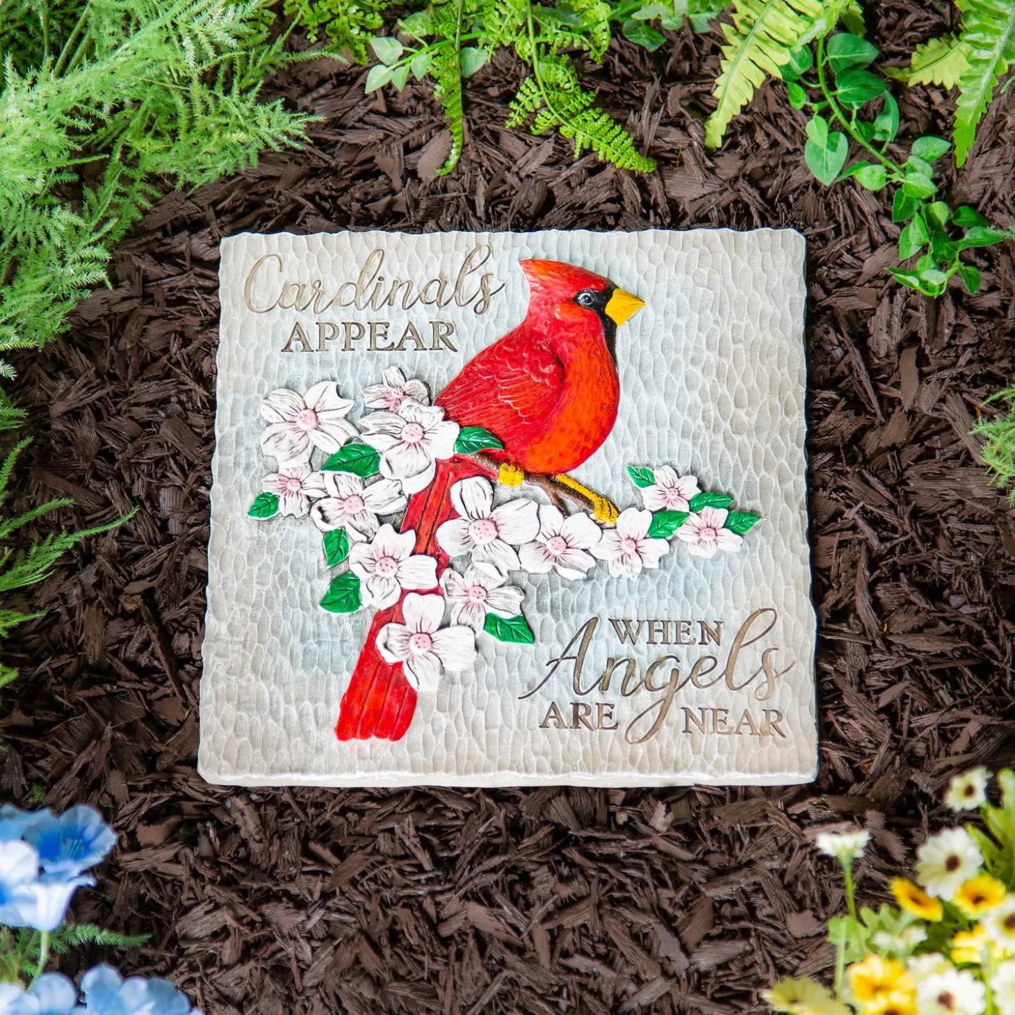 Memorial & Garden Plaques>Plow & Hearth 10.5" Garden Stone, Cardinals Appear when Angels are Near