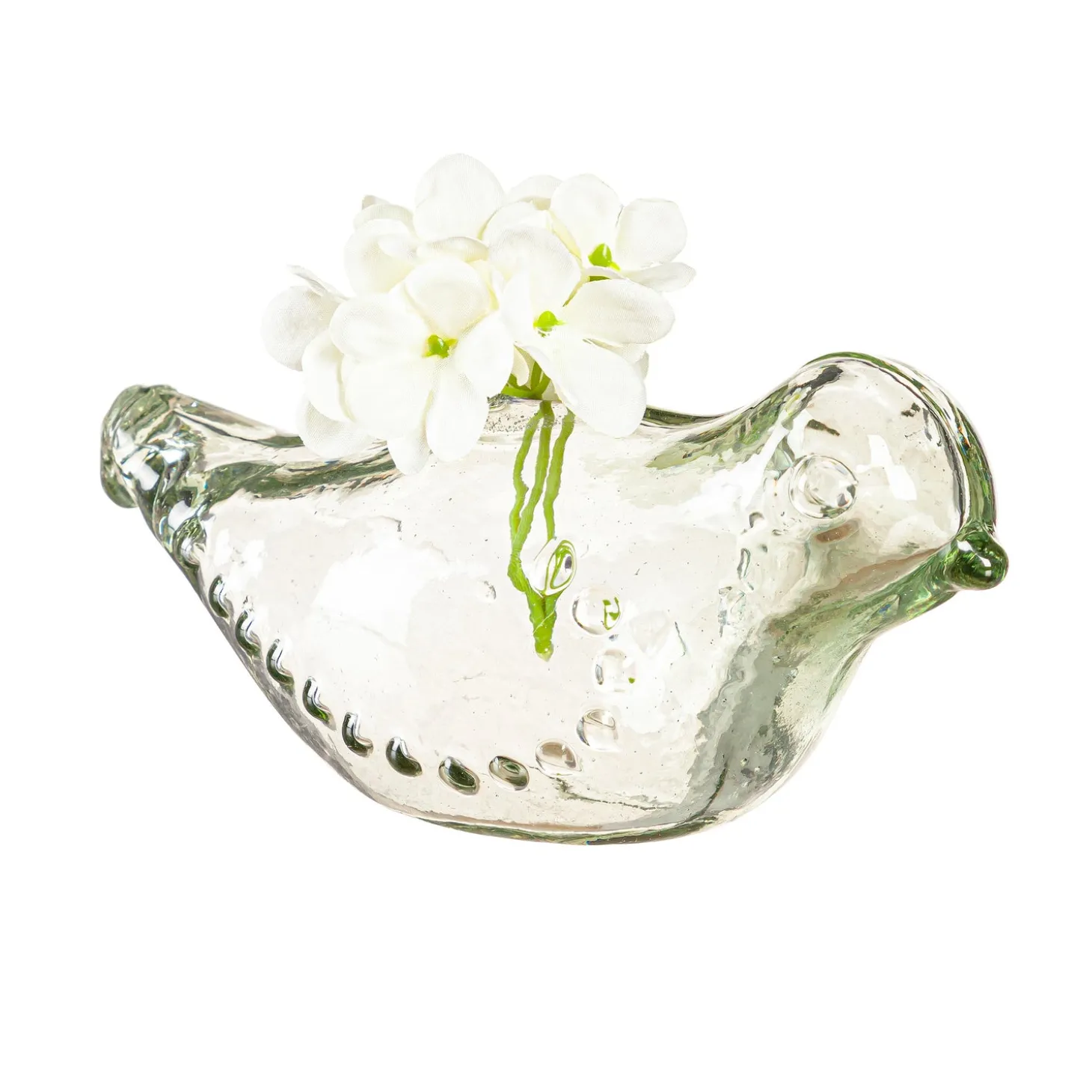 Planters & Vases>Plow & Hearth 7.5" Glass Bird Shaped Vase