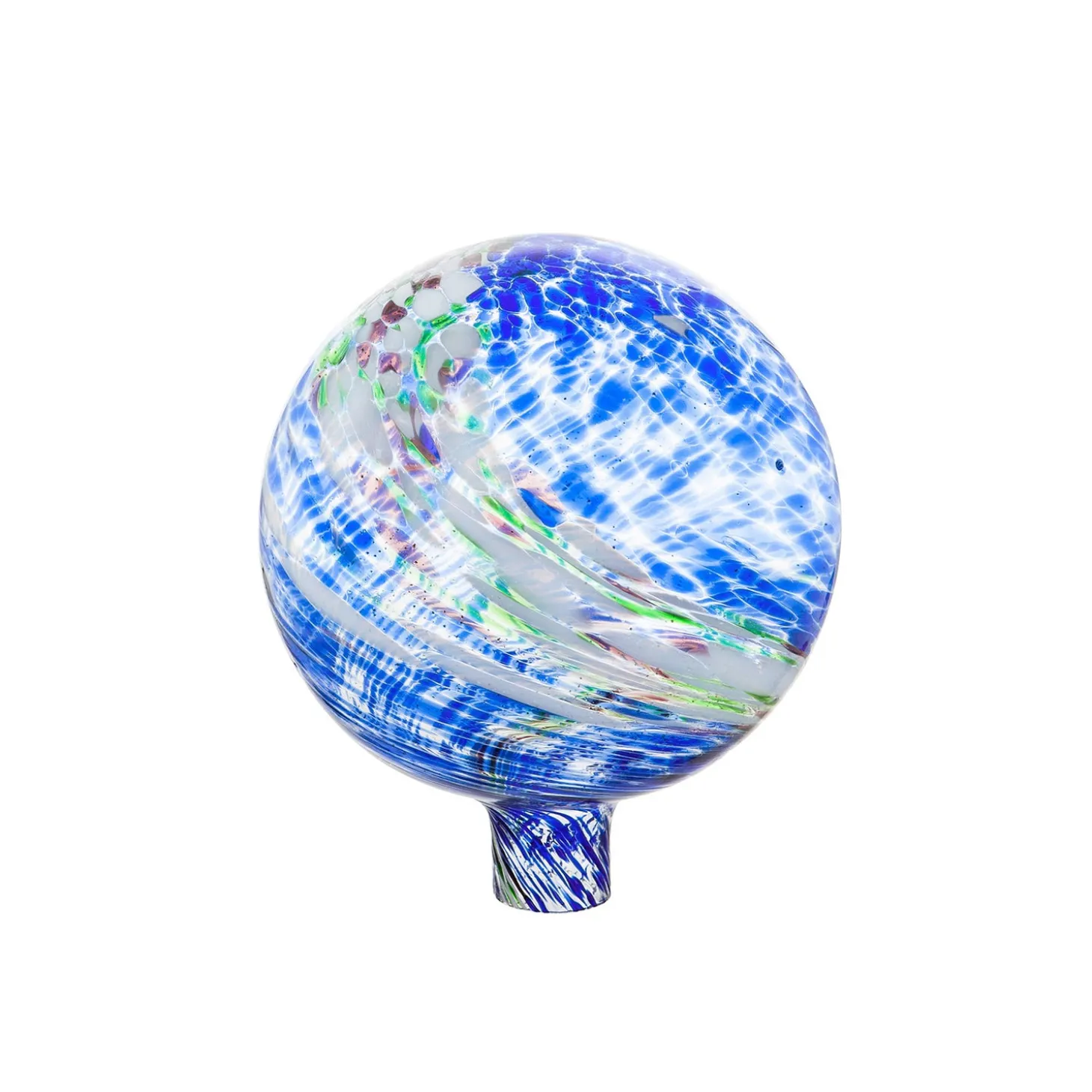 Gazing Balls>Plow & Hearth 10" Glow in the Dark Glass Gazing Ball, Blue and Green