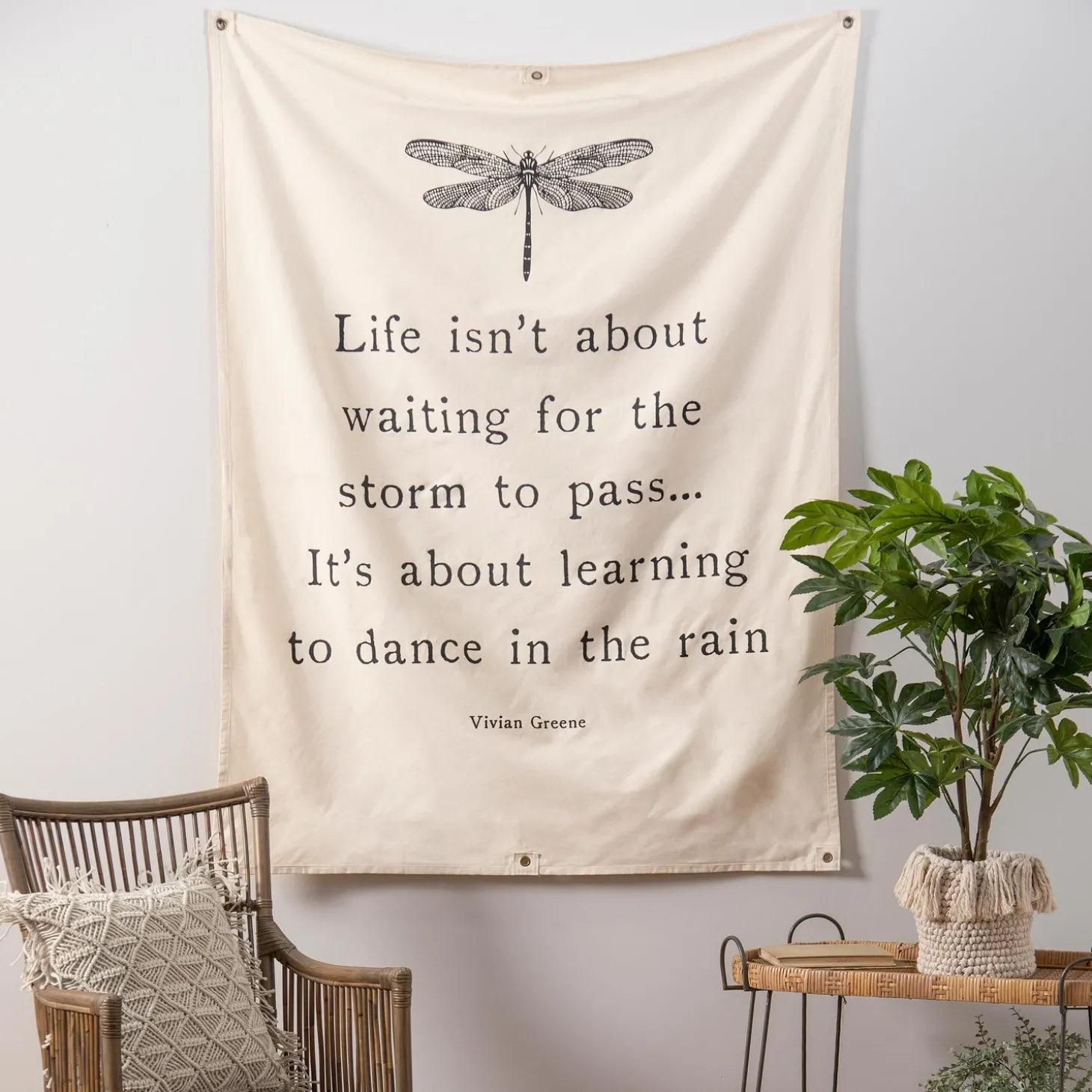 Wall Art>Plow & Hearth 60" H x 48" L Canvas Tapestry, Dance in the Rain