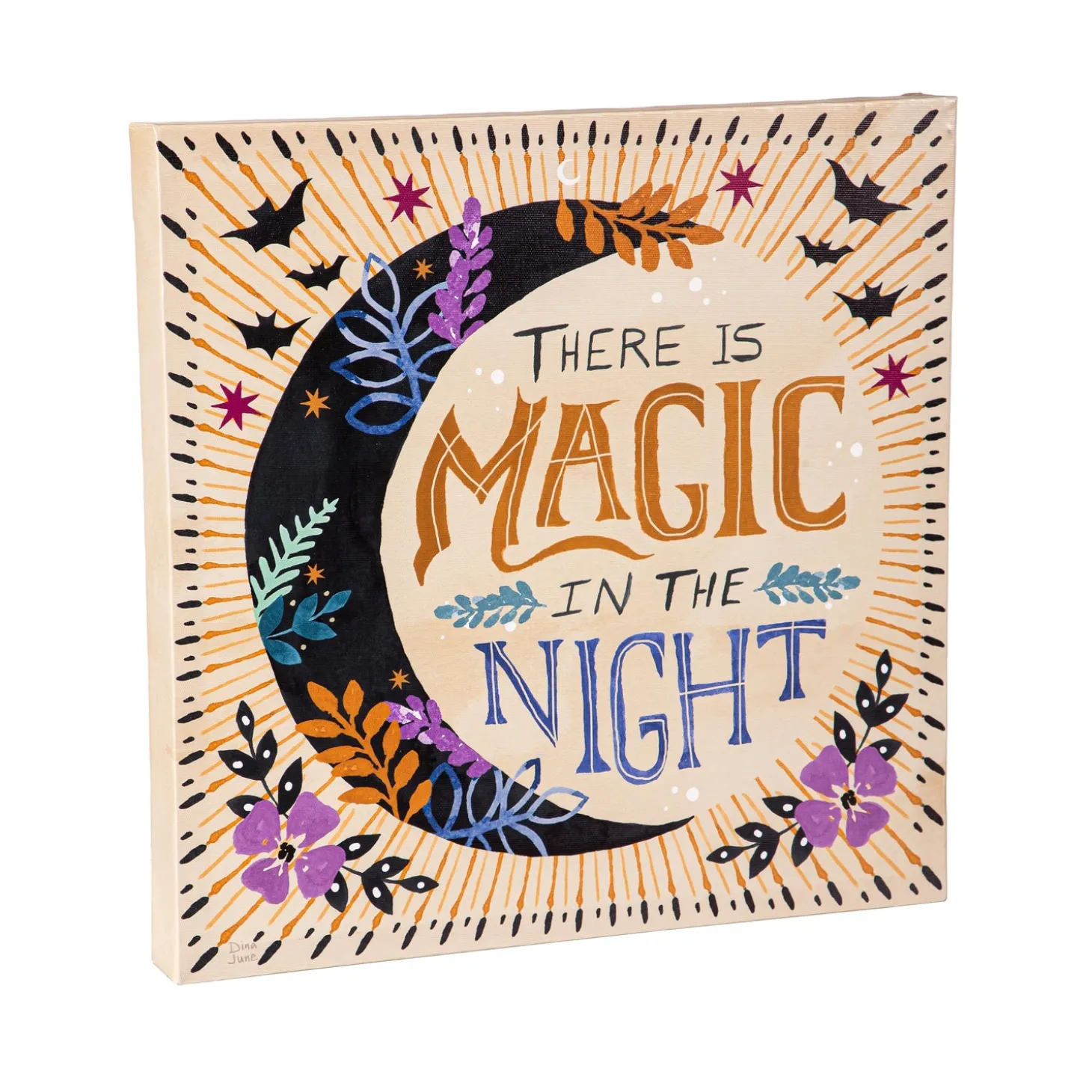 Outdoor Wall Art | Wall Art>Plow & Hearth 14" H x 14" L Outdoor Canvas, "There is Magic in the Night"