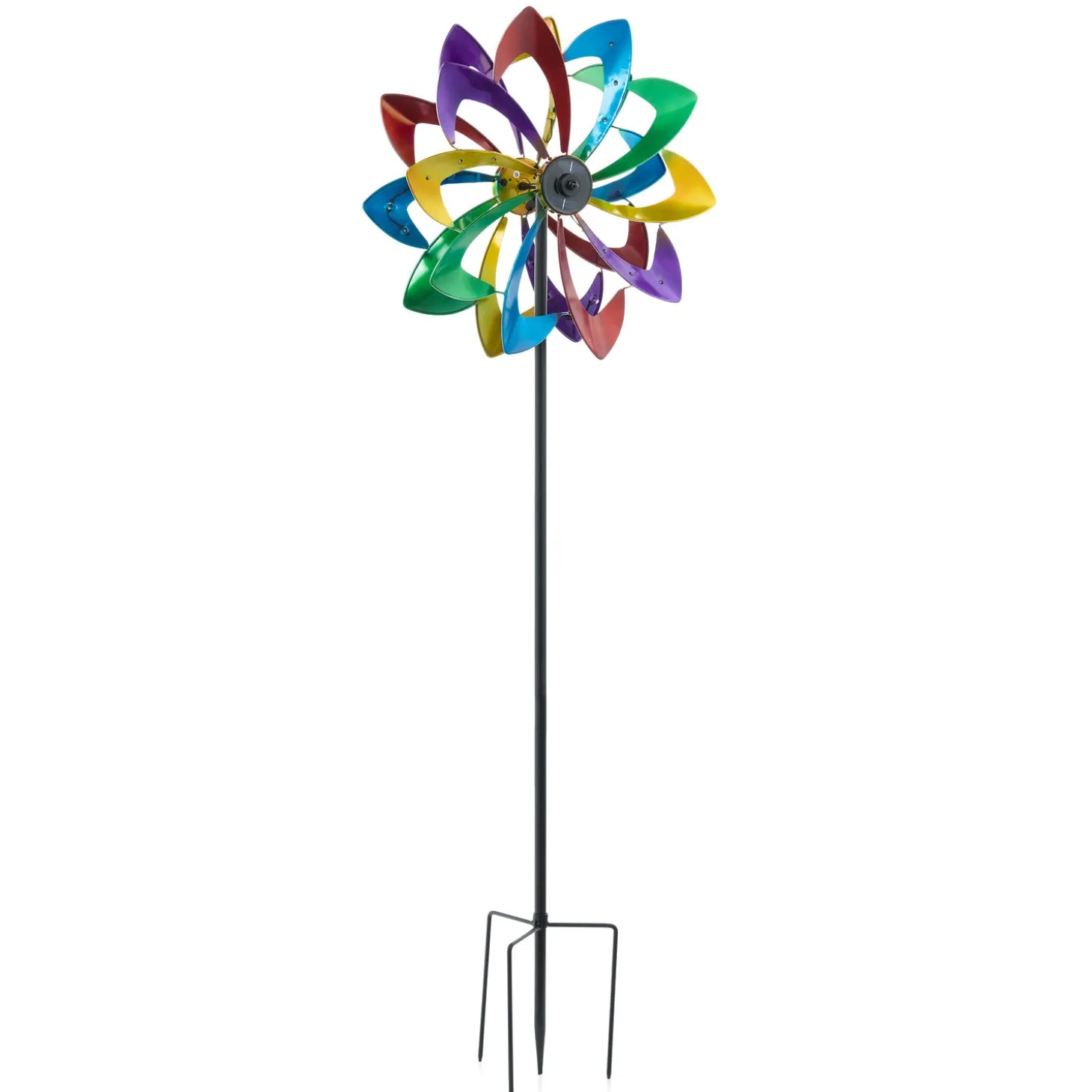 Wind Spinners | Solar Accents>Plow & Hearth 75" LED Solar Flower Wind Spinner