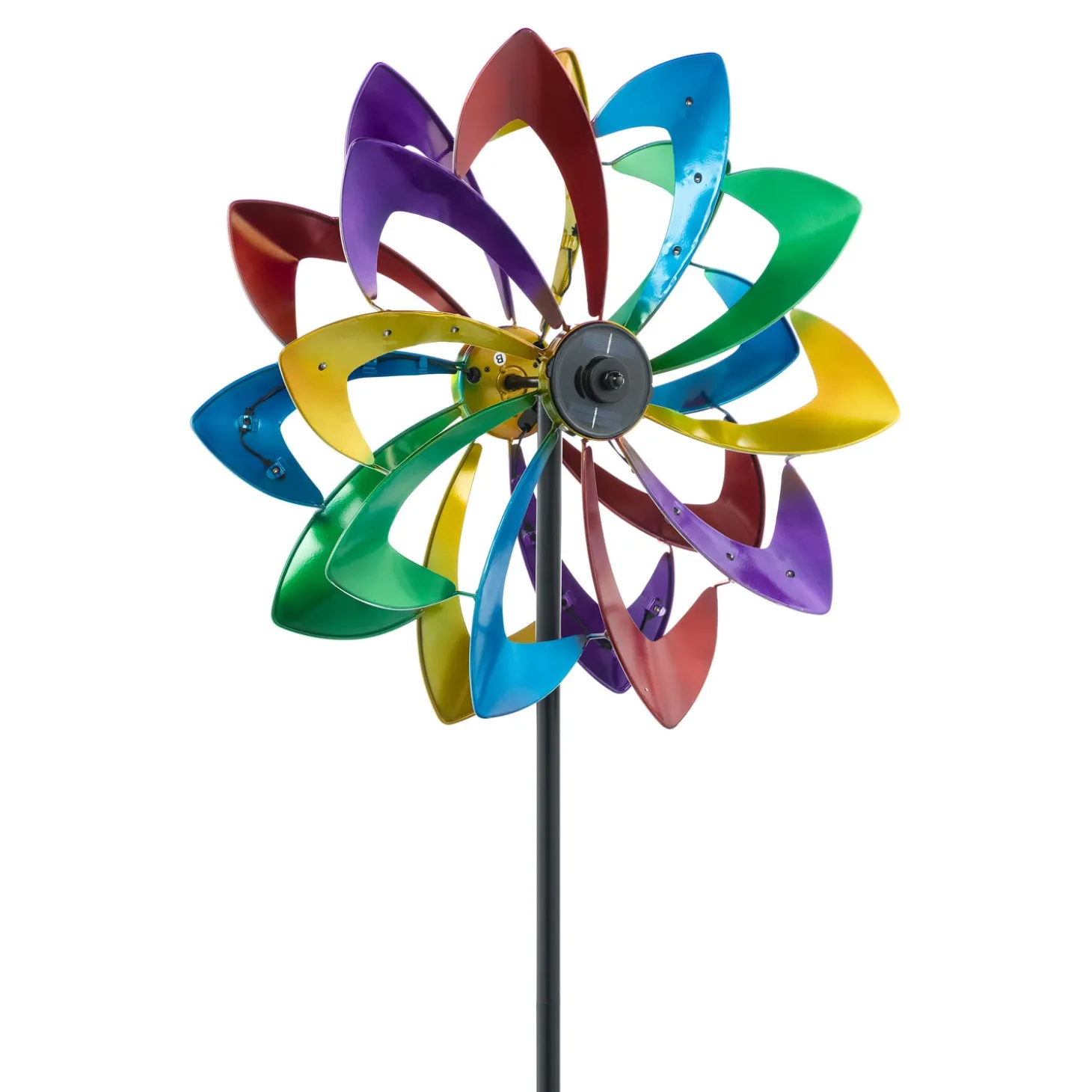 Wind Spinners | Solar Accents>Plow & Hearth 75" LED Solar Flower Wind Spinner