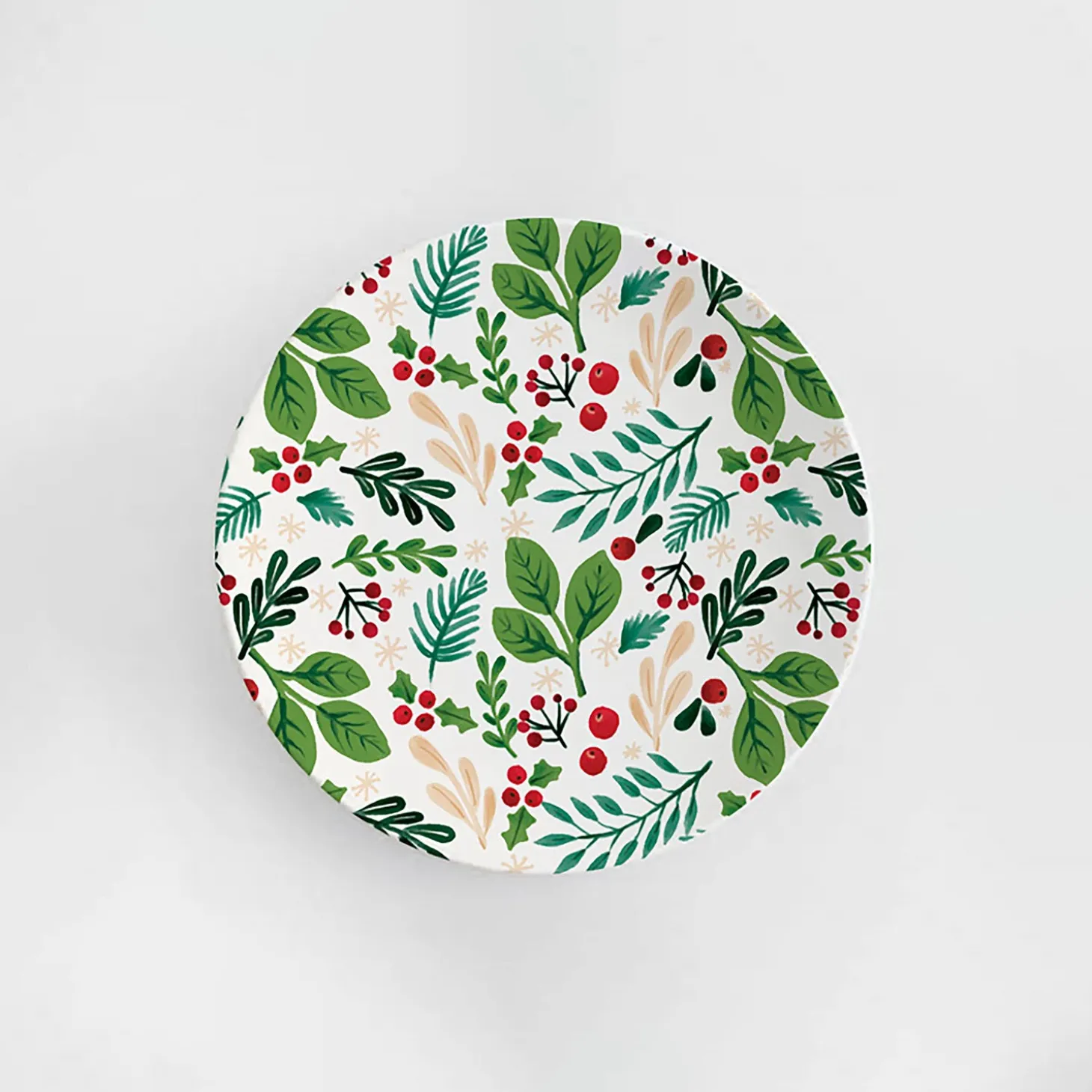 Plates & Platters>Plow & Hearth 11" Melamine Dinner Plate, Holiday Greenhouse