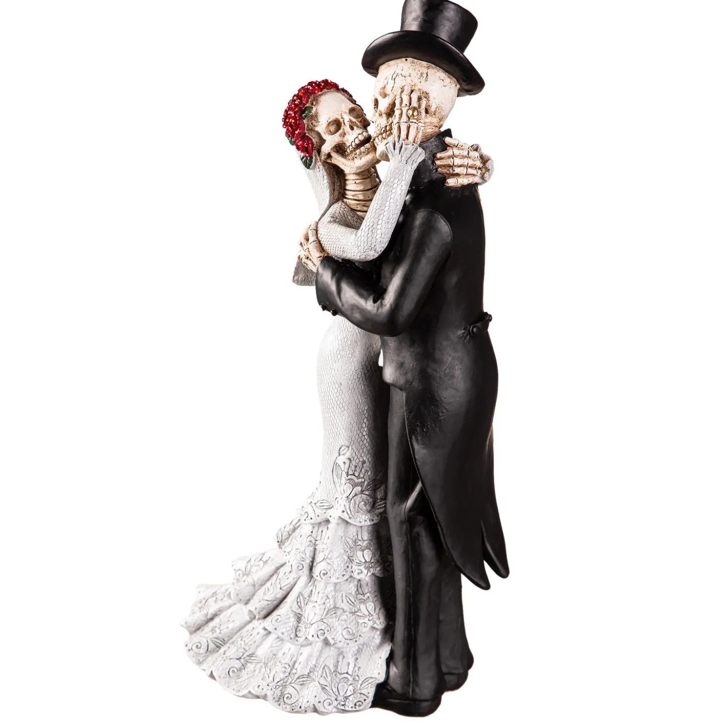 Decorative Accents>Plow & Hearth 12.75" Resin Skeleton Couple Tabletop Décor