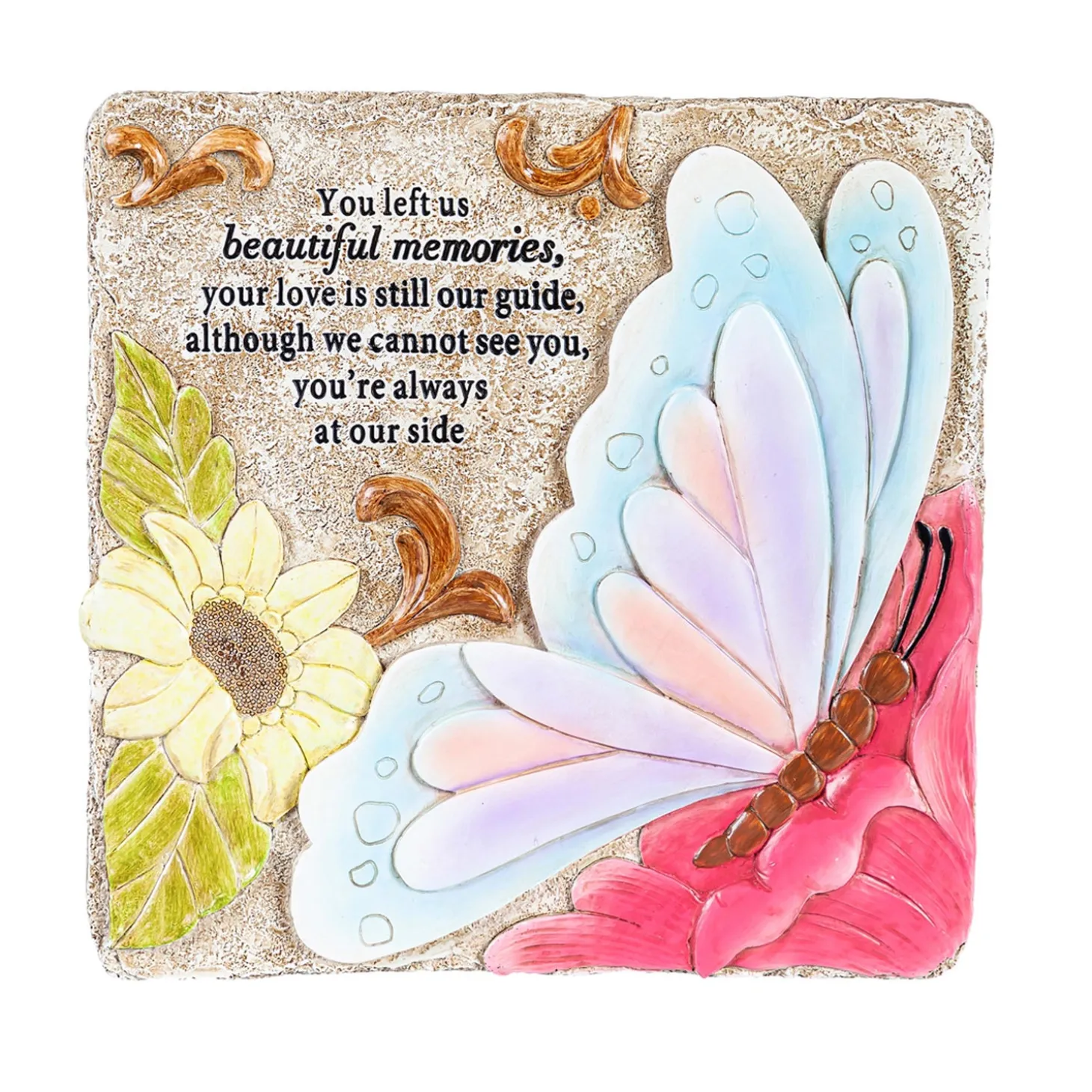 Memorial & Garden Plaques | Decorative Accents>Plow & Hearth 10" x 10" Memorial Stepping Stone,Beautiful Memories