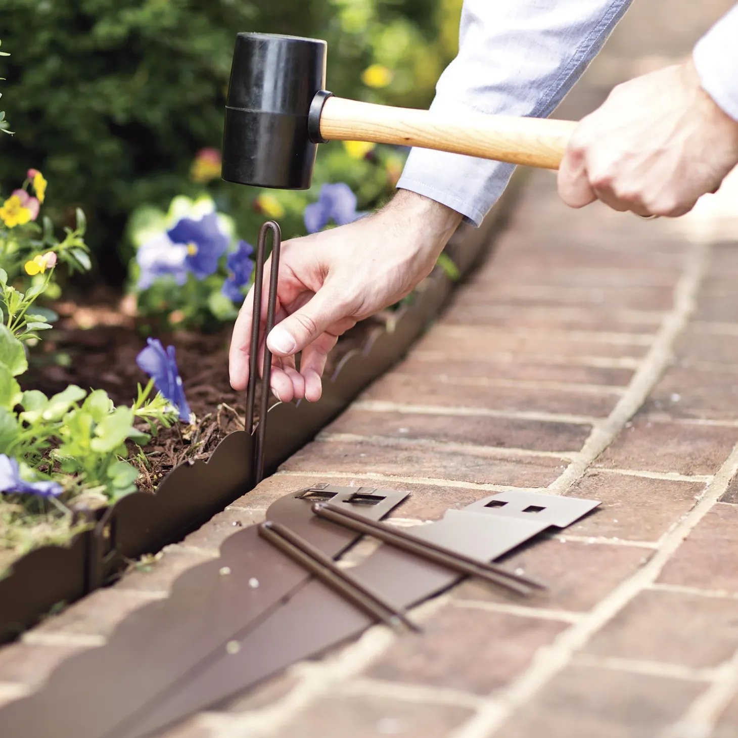 Garden Fencing & Edging>Plow & Hearth 3"H Bendable Steel Garden Edging