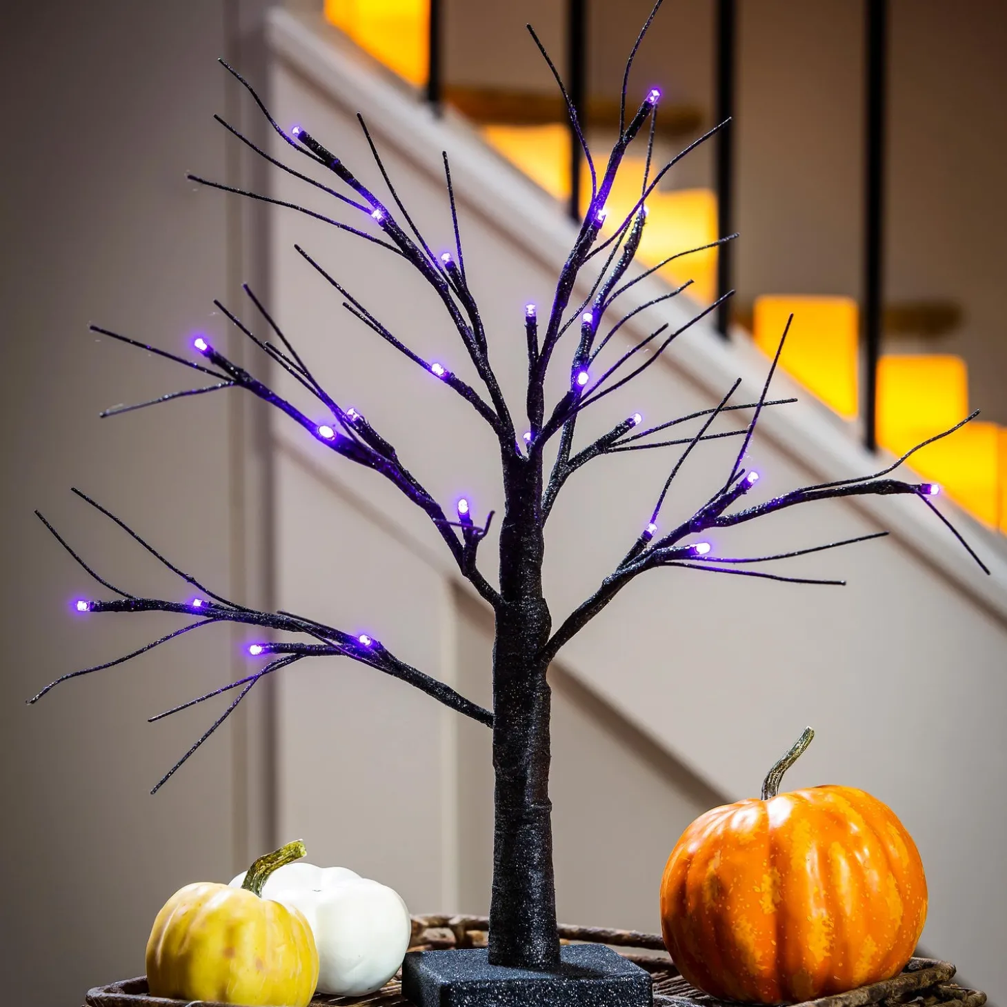 Decorative Accents | Lighted Trees & Garlands>Plow & Hearth 19"H LED Halloween Glittered Tree