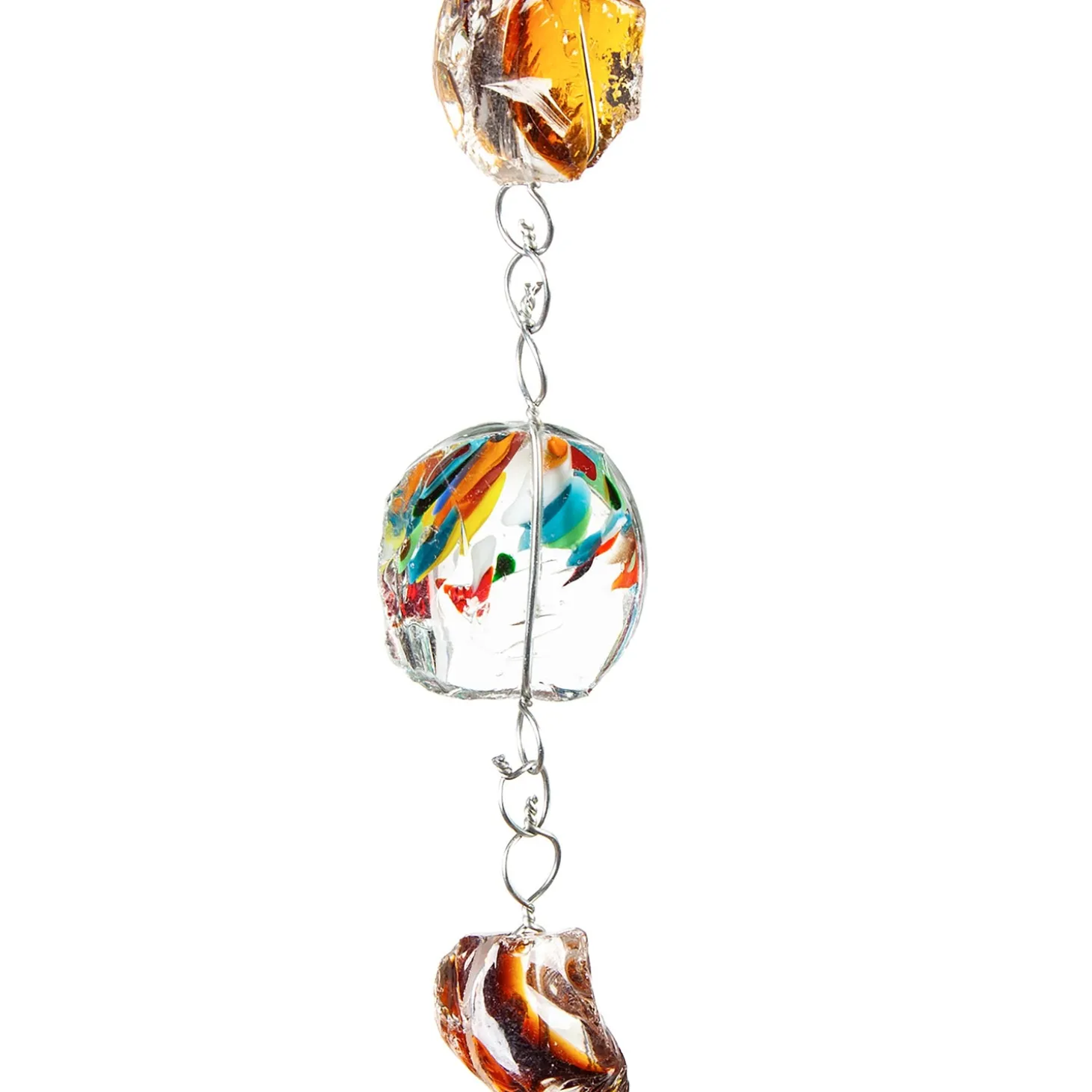 Wind Chimes & Mobiles>Plow & Hearth 71"H Multicolor Glass Rain Chain