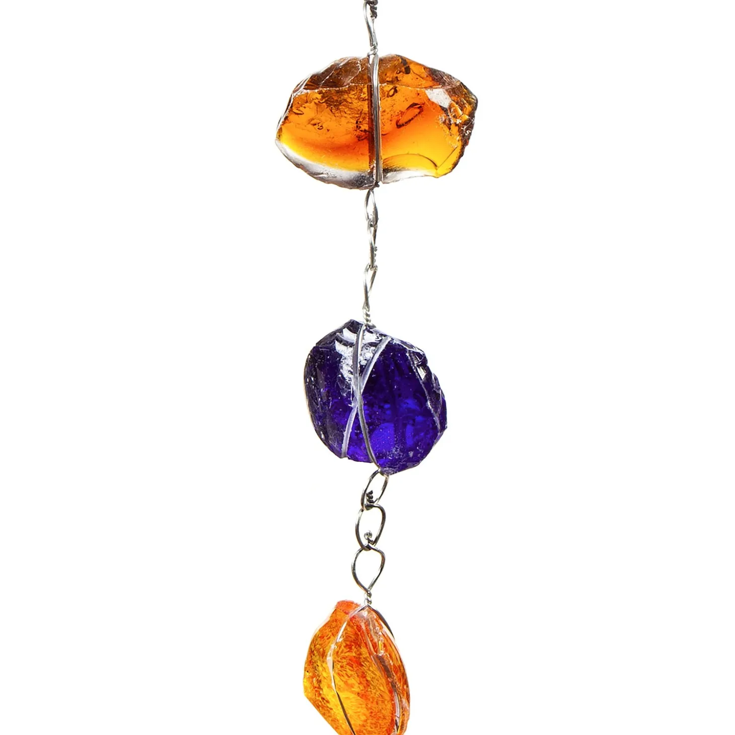 Wind Chimes & Mobiles>Plow & Hearth 71"H Multicolor Glass Rain Chain