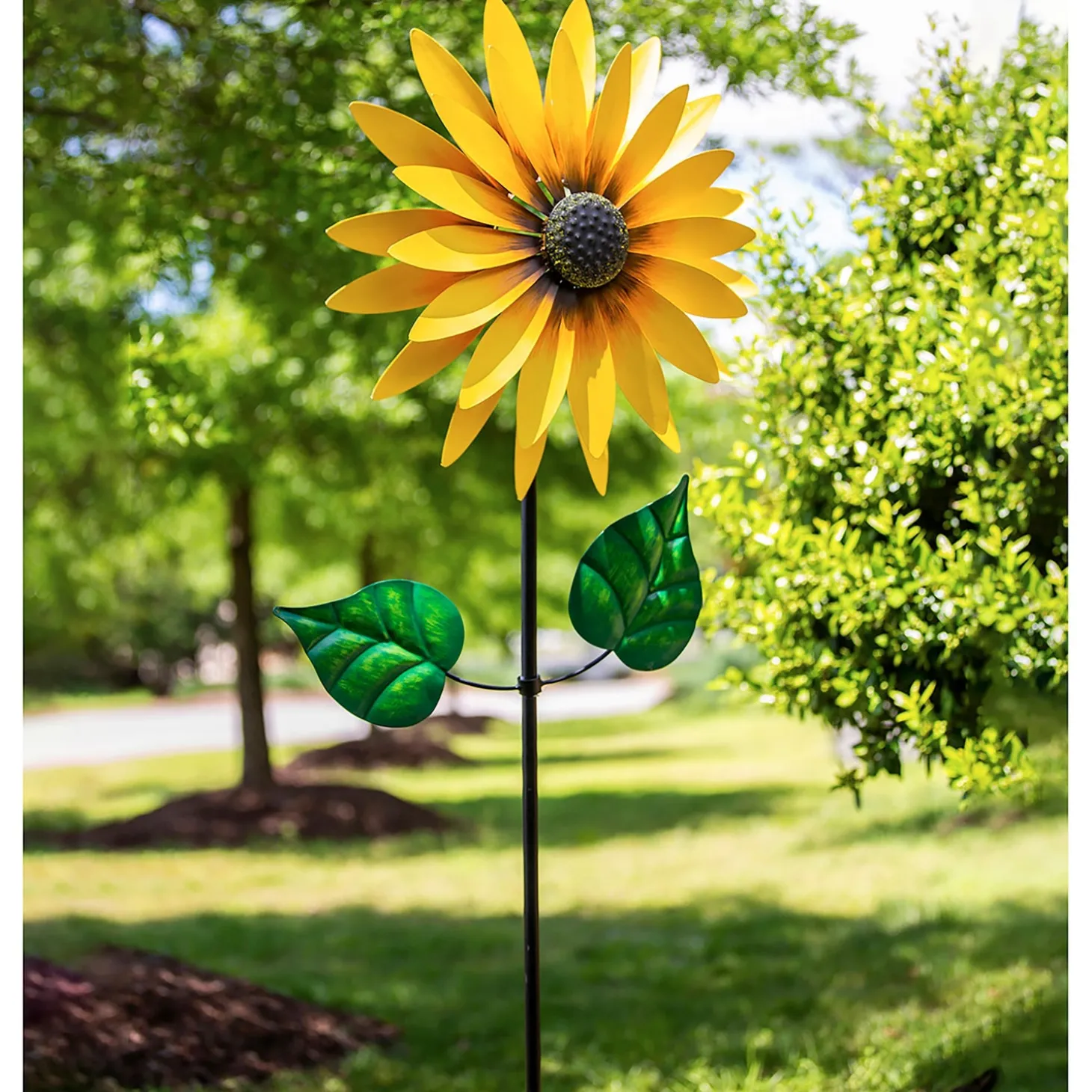 Wind Spinners>Plow & Hearth 75"H Sunflower Statement Wind Spinner