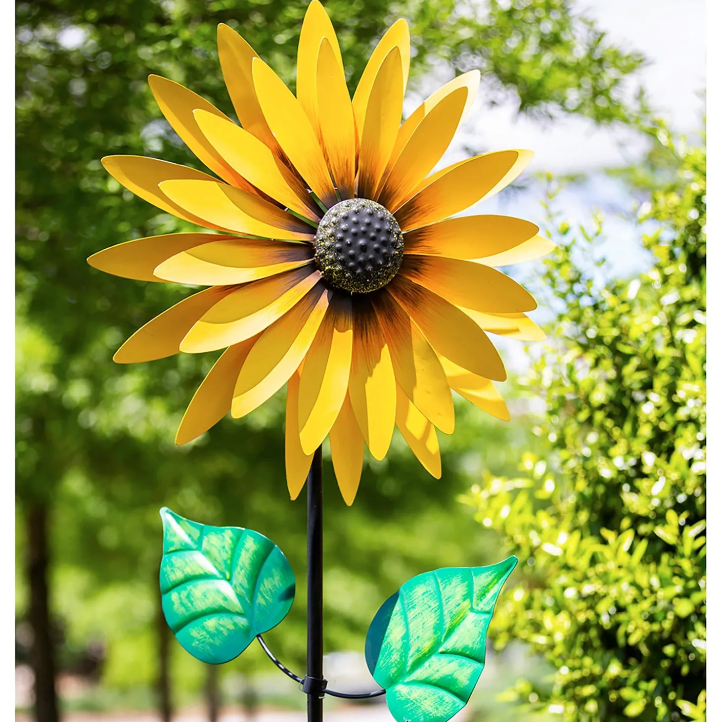 Wind Spinners>Plow & Hearth 75"H Sunflower Statement Wind Spinner