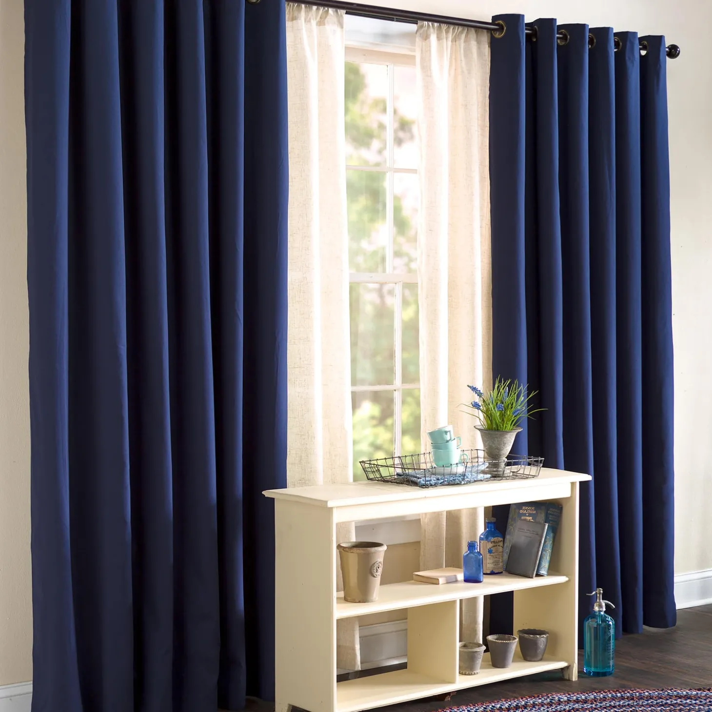 Curtain Panels>Plow & Hearth 84"L Double-Width Thermalogic Energy Efficient Insulated Solid Grommet-Top Curtain Pair