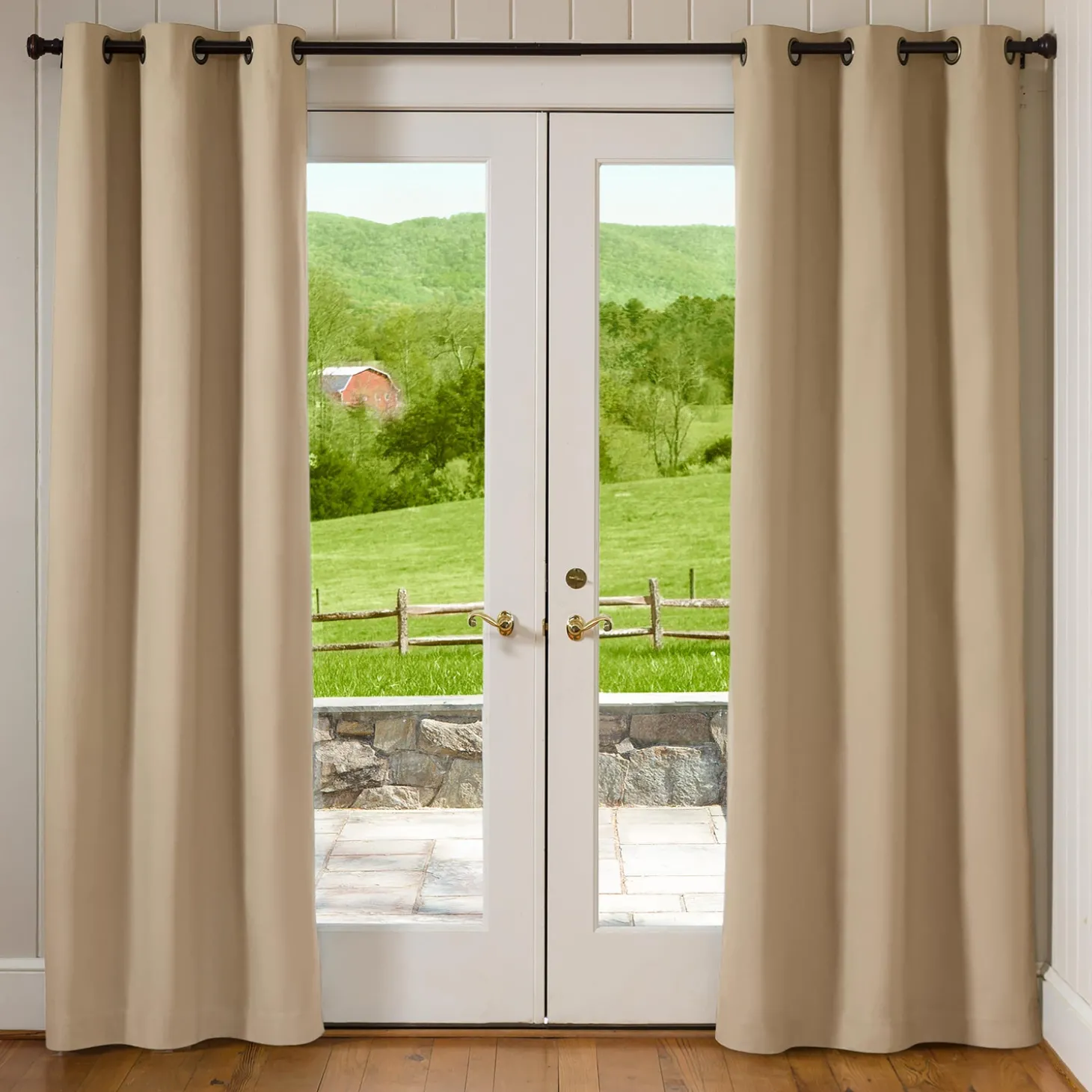 Curtain Panels>Plow & Hearth 84"L Double-Width Thermalogic Energy Efficient Insulated Solid Grommet-Top Curtain Pair