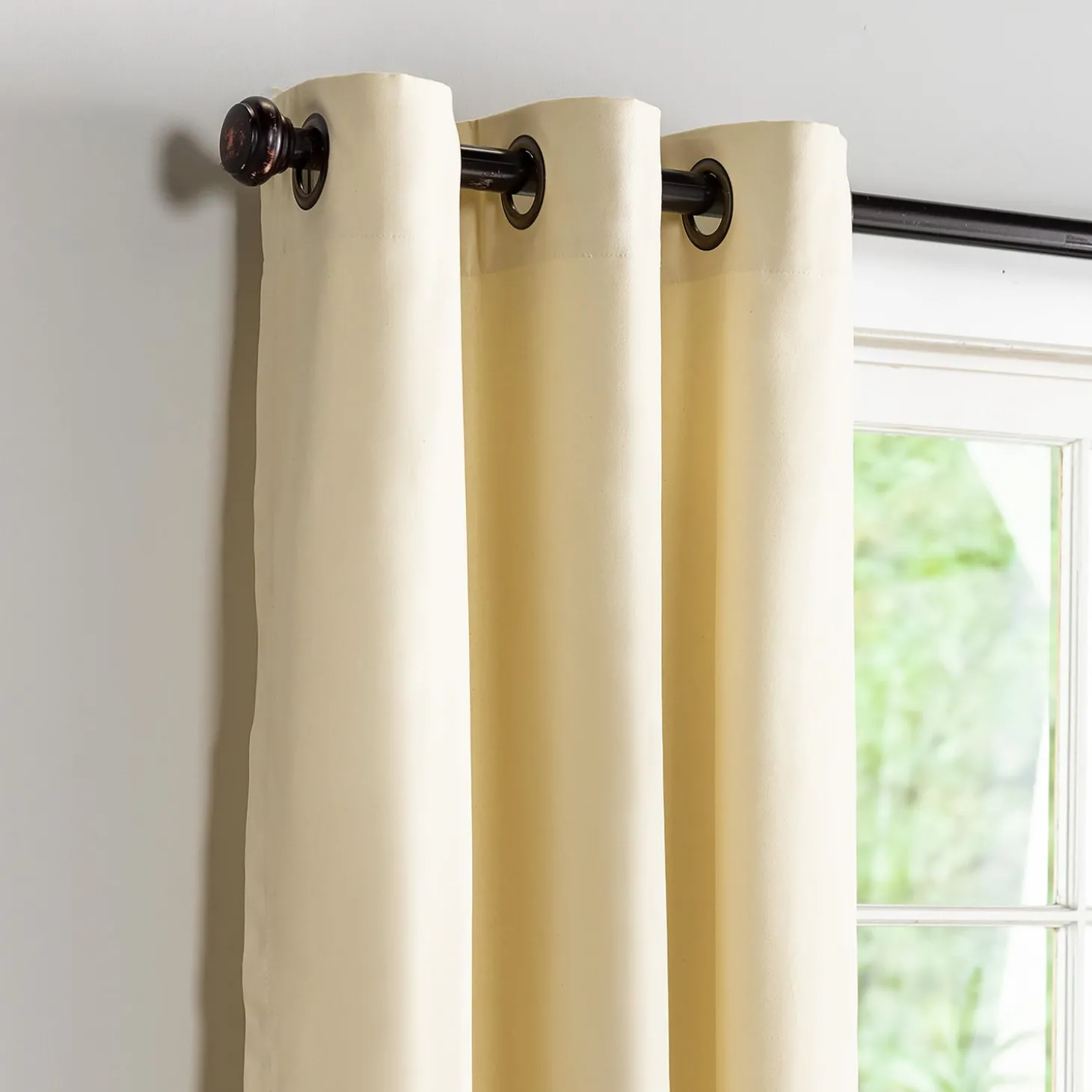 Curtain Panels>Plow & Hearth 84"L Double-Width Thermalogic Energy Efficient Insulated Solid Grommet-Top Curtain Pair