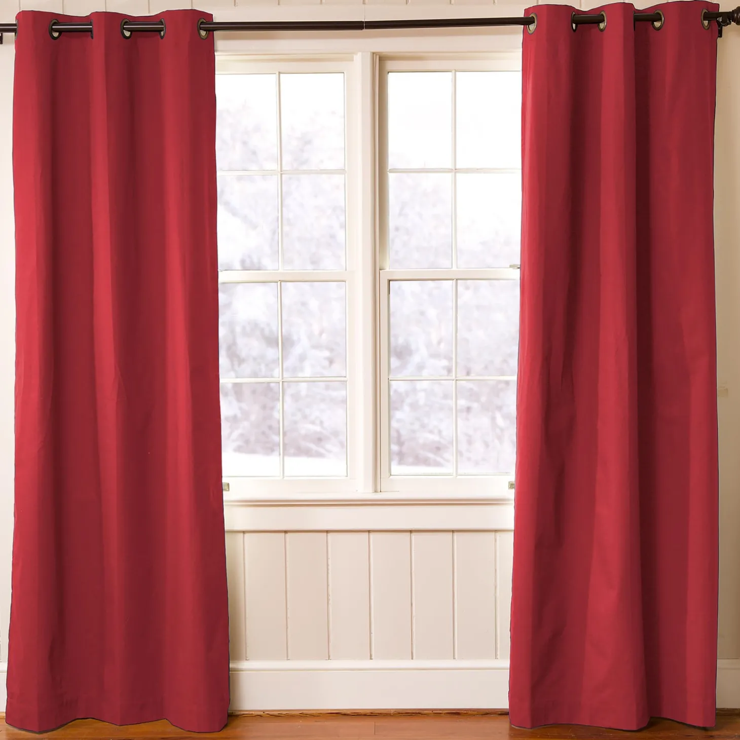 Curtain Panels>Plow & Hearth 84"L Double-Width Thermalogic Energy Efficient Insulated Solid Grommet-Top Curtain Pair