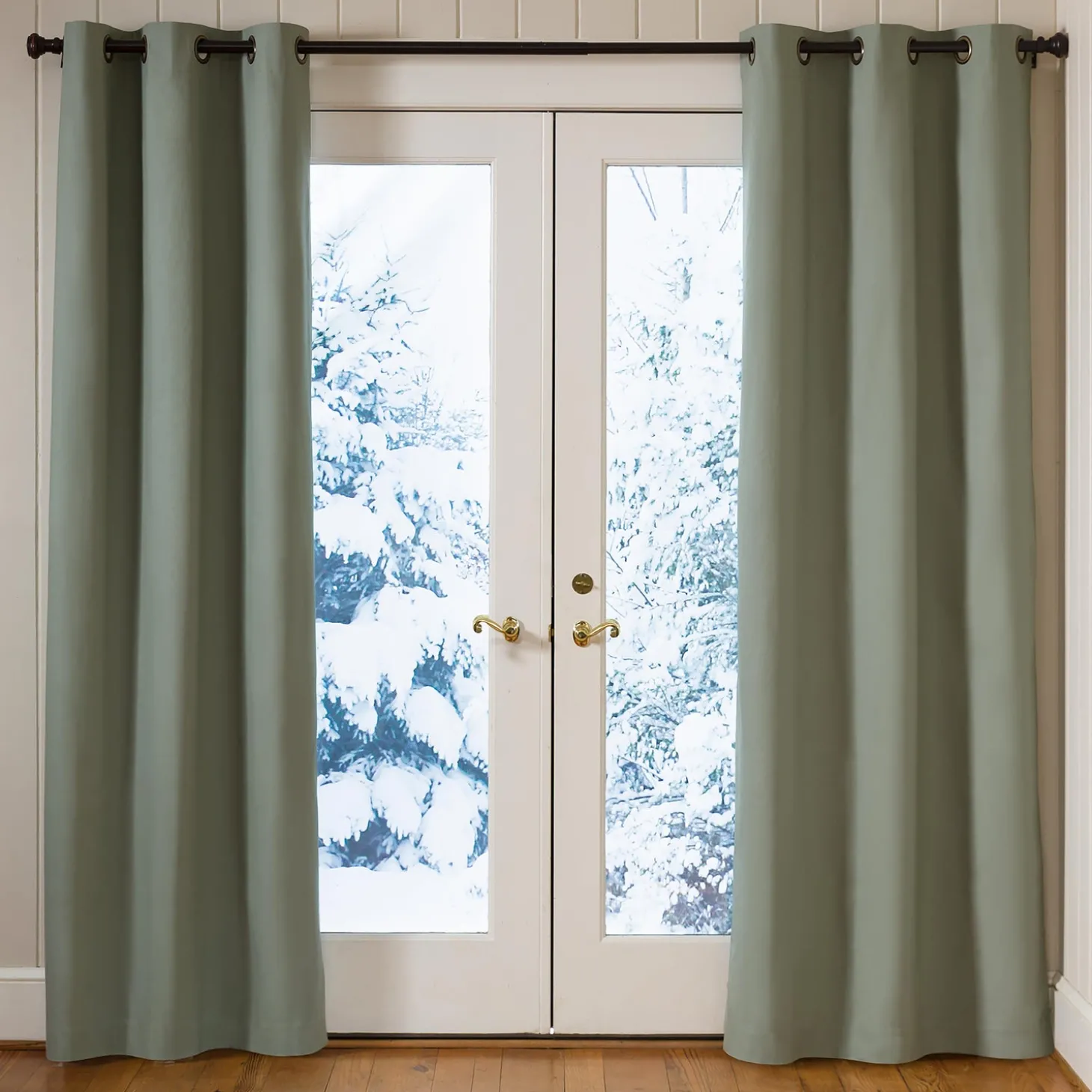 Curtain Panels>Plow & Hearth 84"L Double-Width Thermalogic Energy Efficient Insulated Solid Grommet-Top Curtain Pair