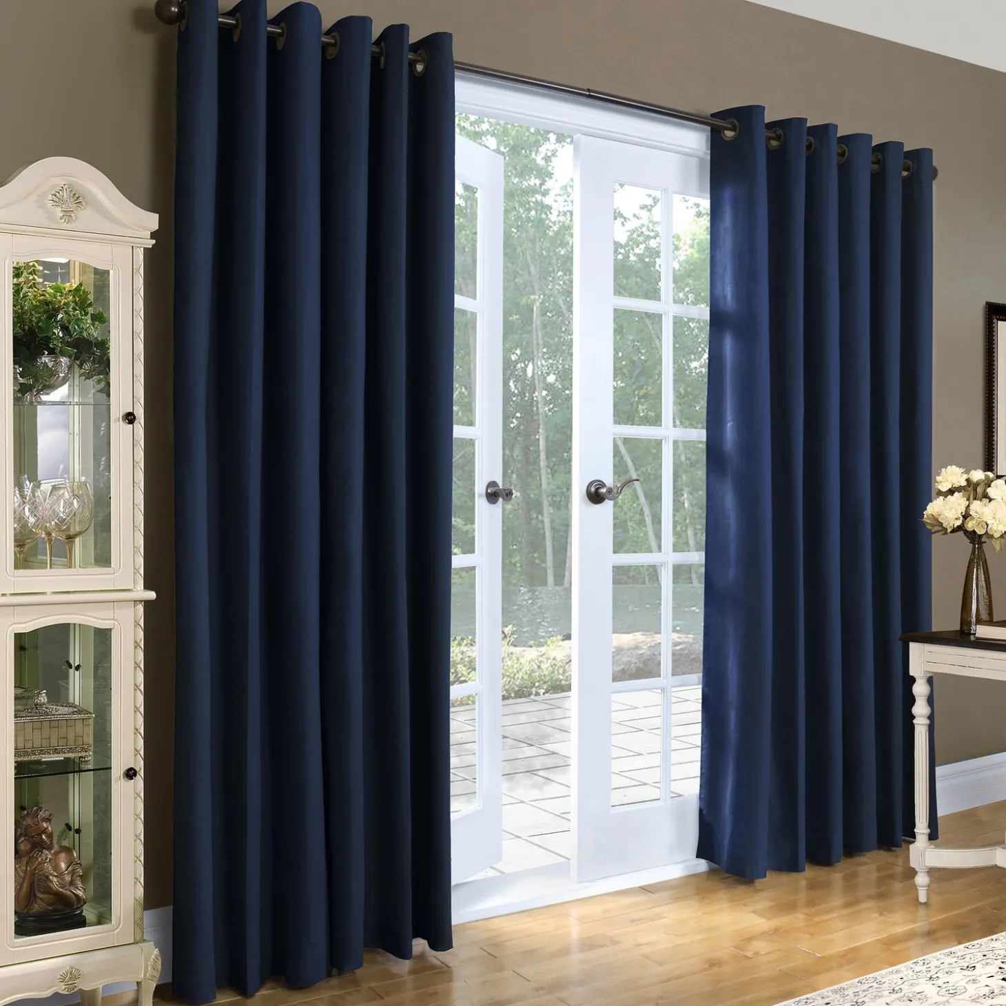 Curtain Panels>Plow & Hearth 84"L Double-Width Thermalogic Energy Efficient Insulated Solid Grommet-Top Curtain Pair