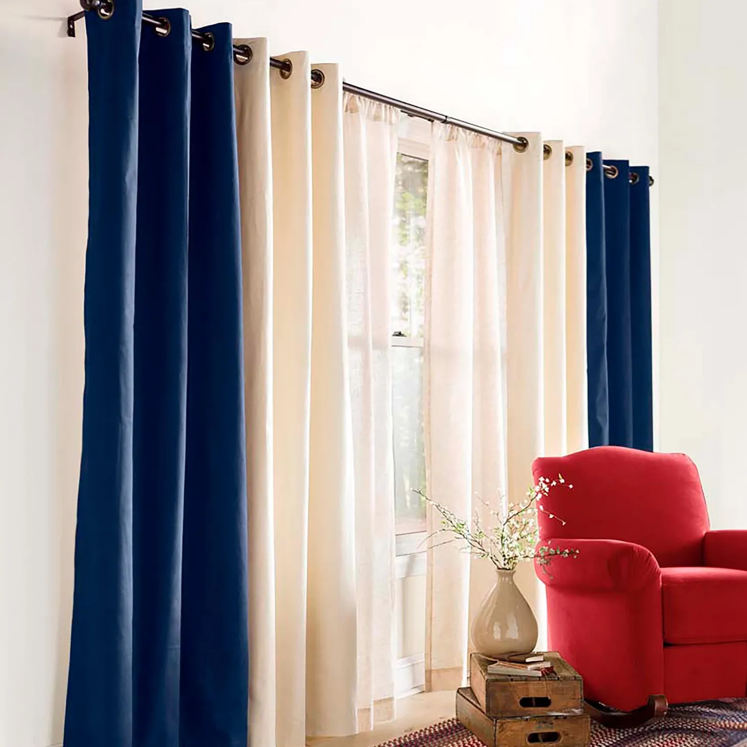 Curtain Panels>Plow & Hearth 84"L Double-Width Thermalogic Energy Efficient Insulated Solid Grommet-Top Curtain Pair