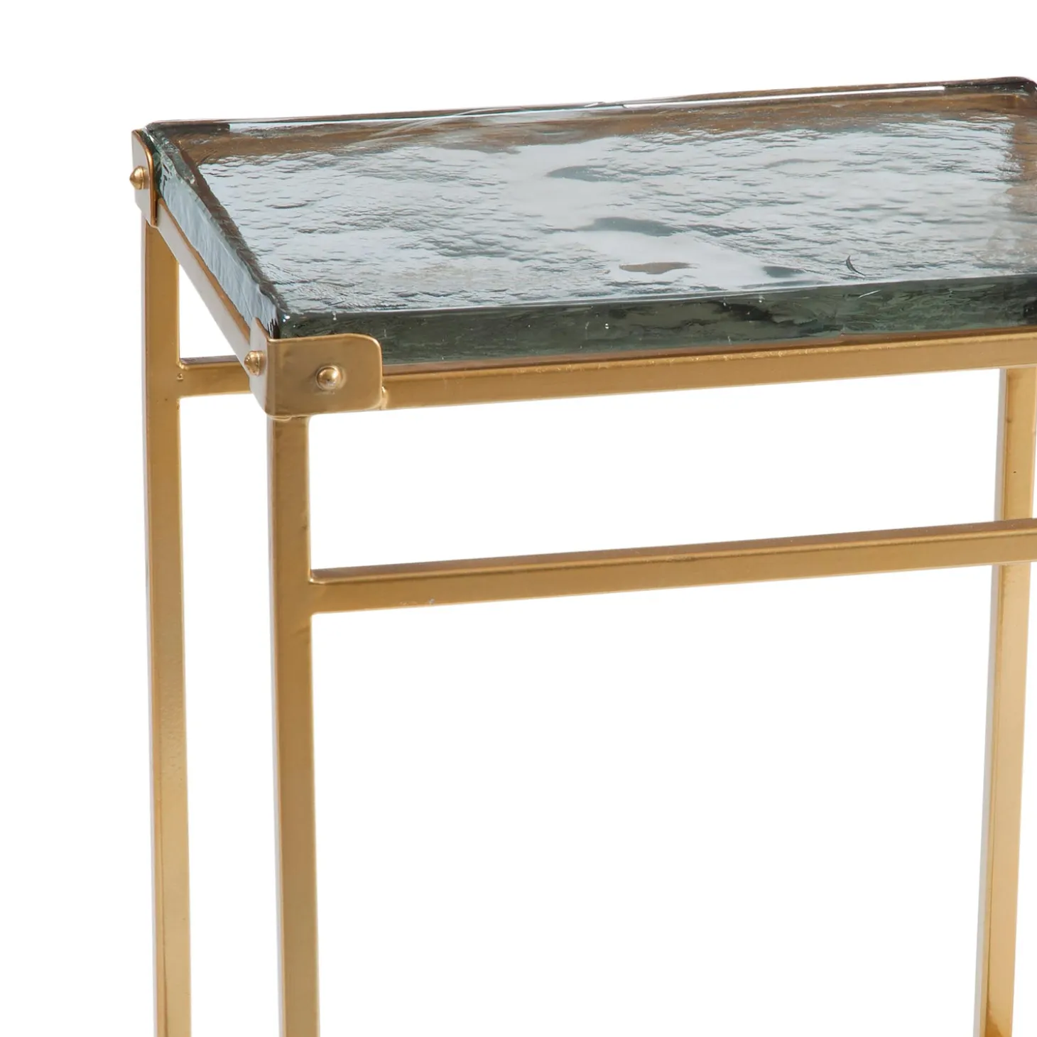 Accent Tables>Plow & Hearth Rachel Cast Glass Accent Table