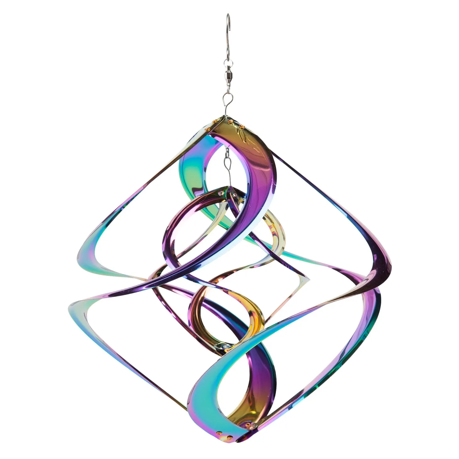 Wind Chimes & Mobiles>Plow & Hearth Rainbow Double Wind Spiral Spinner