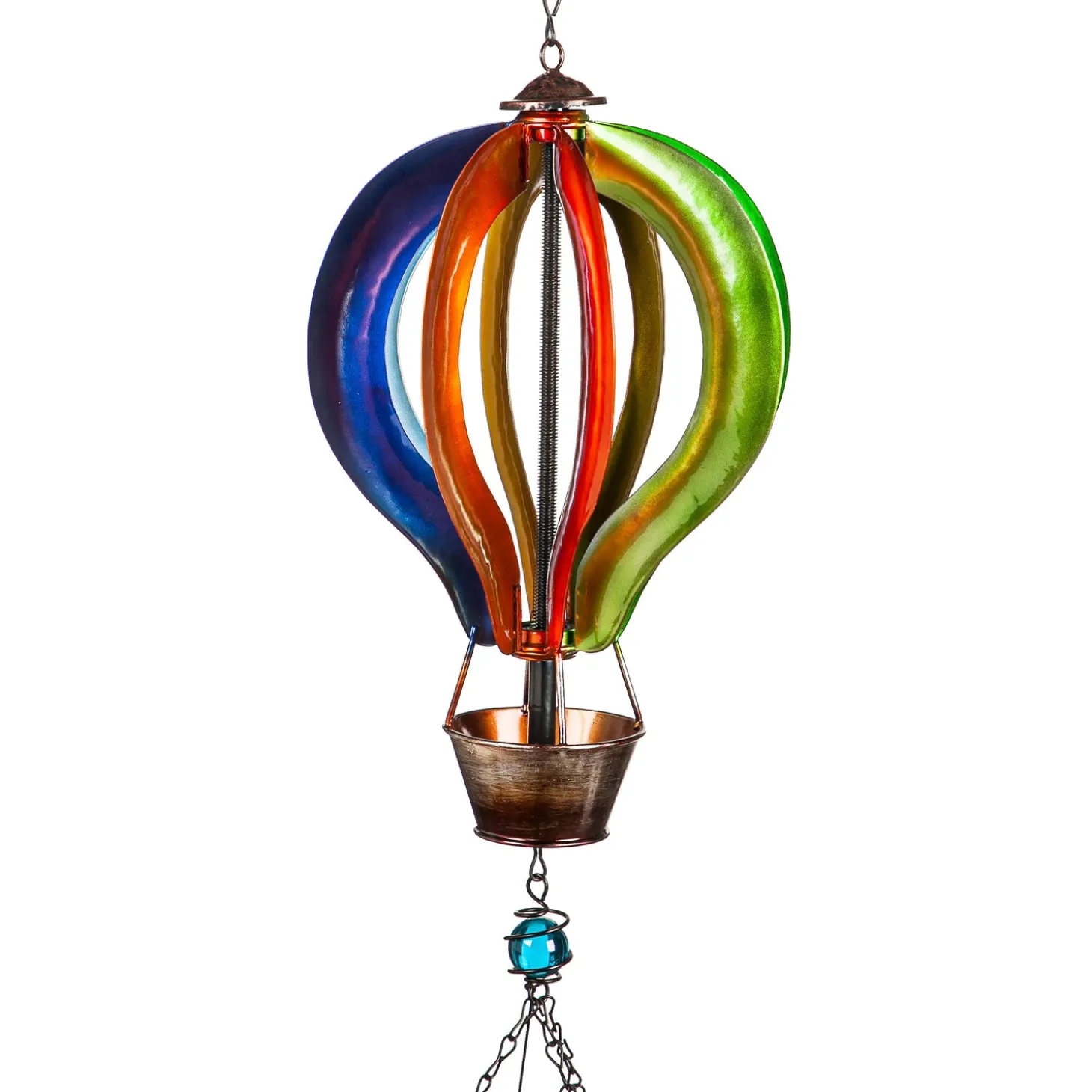 Wind Chimes & Mobiles>Plow & Hearth Rainbow Hot Air Balloon Wind Chime