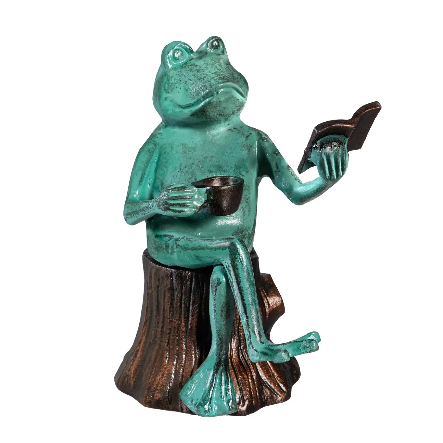 Garden Statues>Plow & Hearth Reading Frog Statue, 10" H