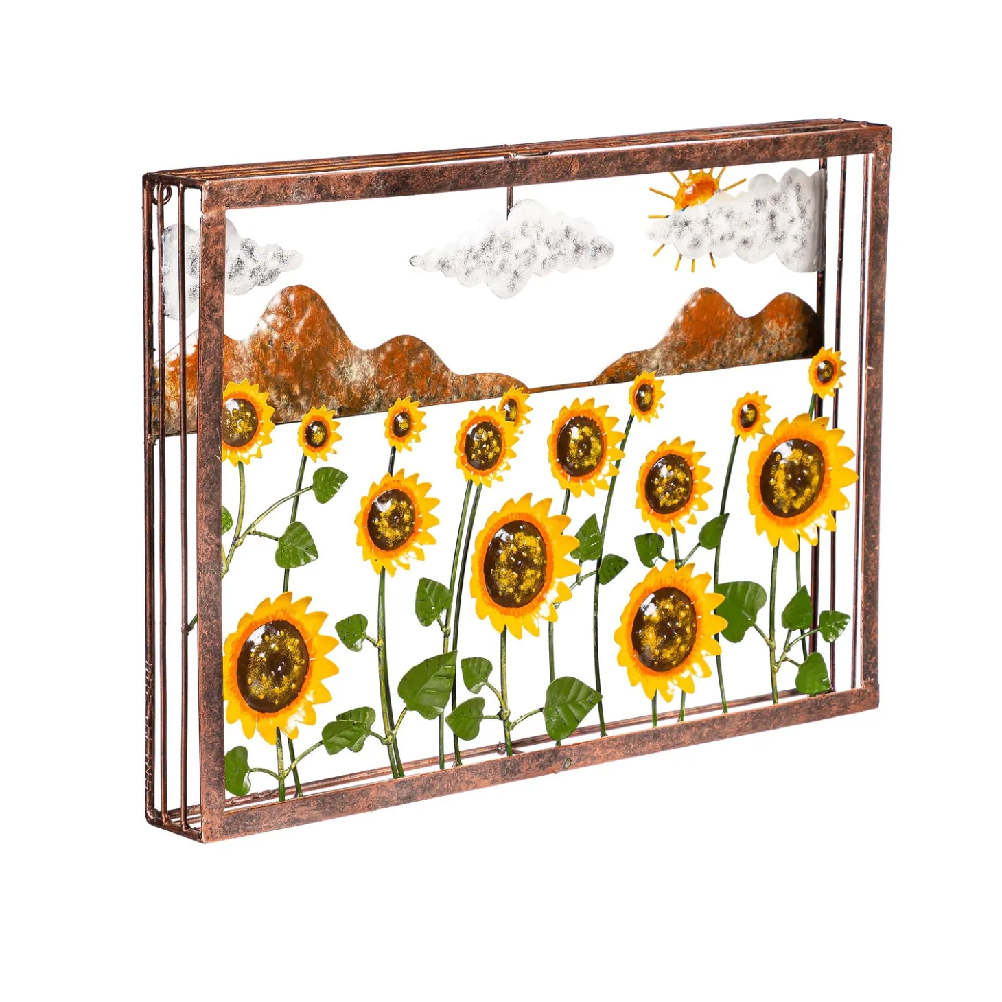 Wall Art>Plow & Hearth Reclaimed Metal Sunflower Wall Art