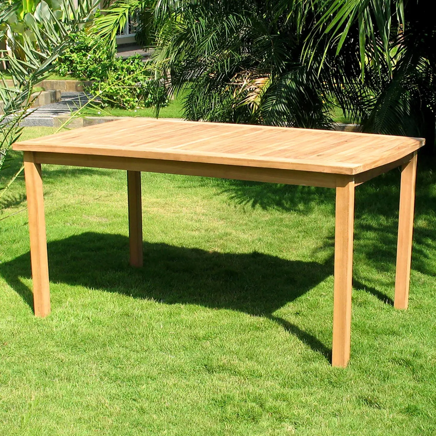 Accent Tables | Outdoor Side Tables>Plow & Hearth Rectangular Teak Dining Table