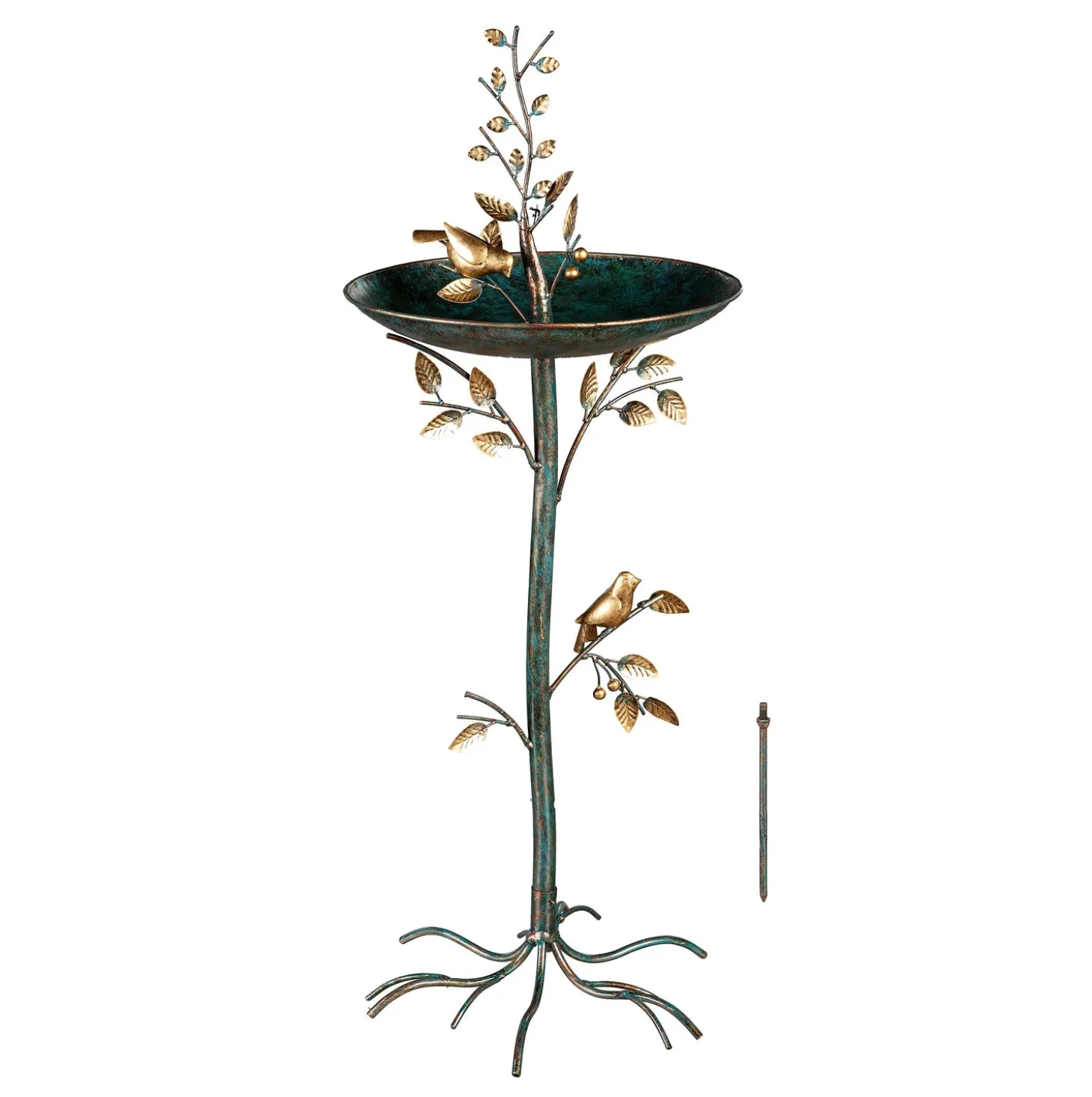 Birdbaths>Plow & Hearth Recycled Metal Sapling Birdbath